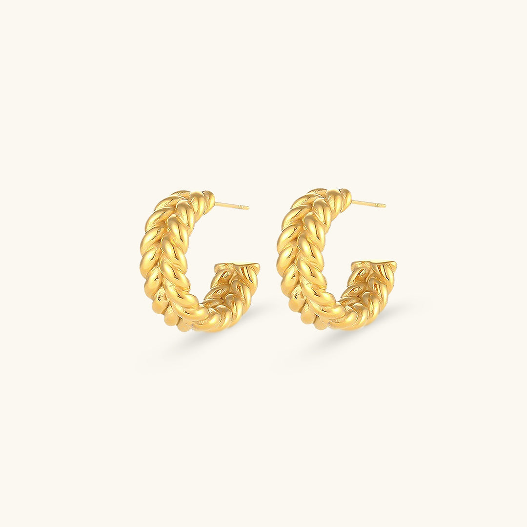 Elegance Braided Gold Earrings