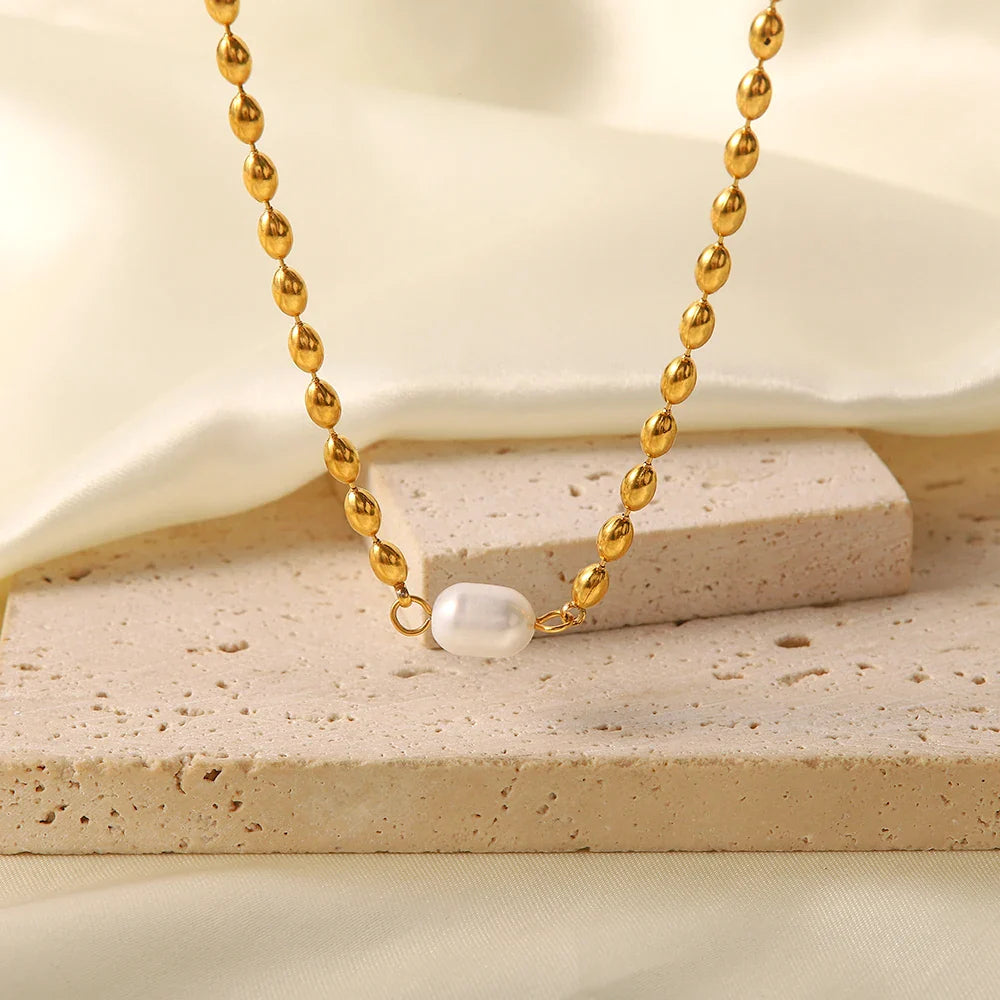 Oceanic Pearl Strand Necklace
