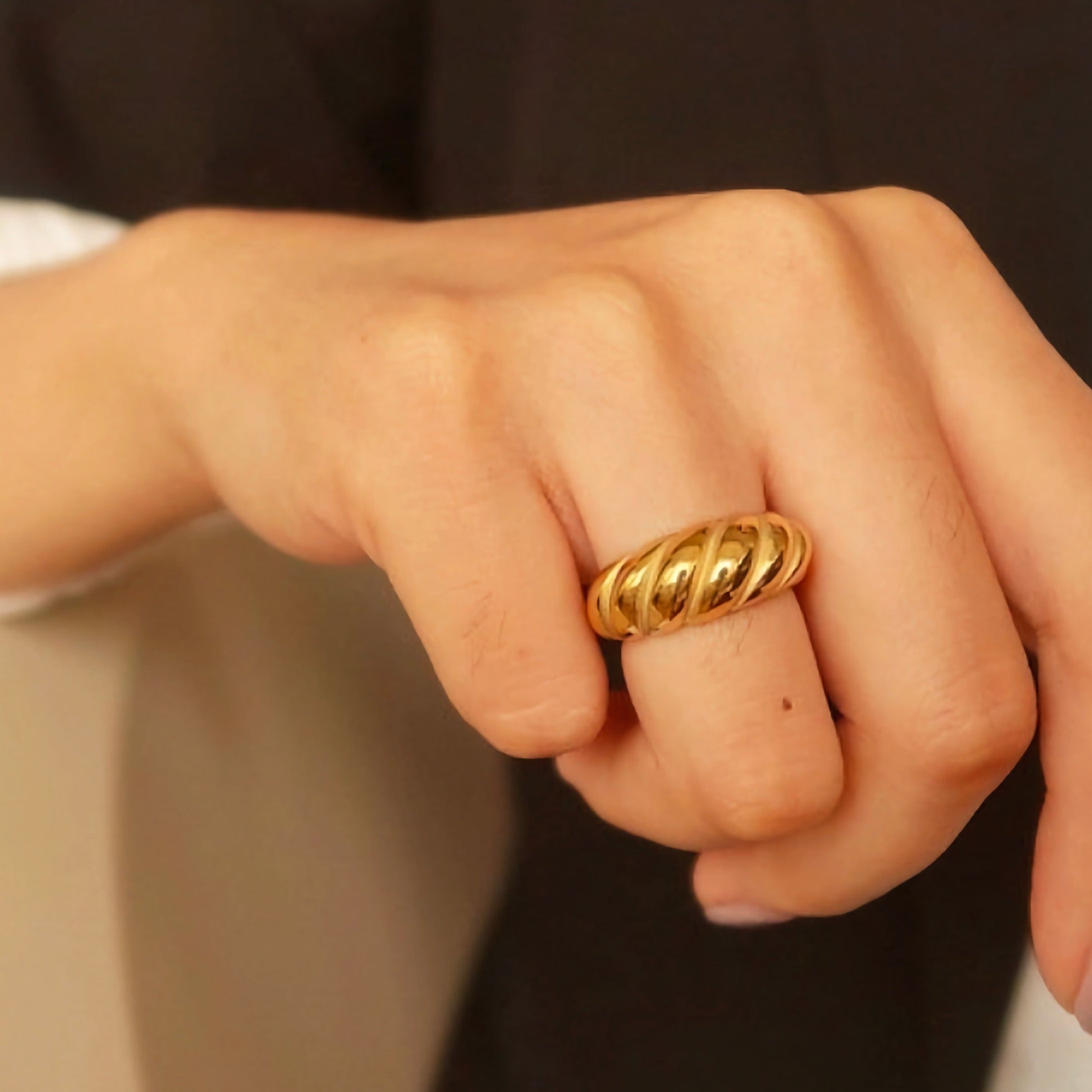 Golden Crescent Ring