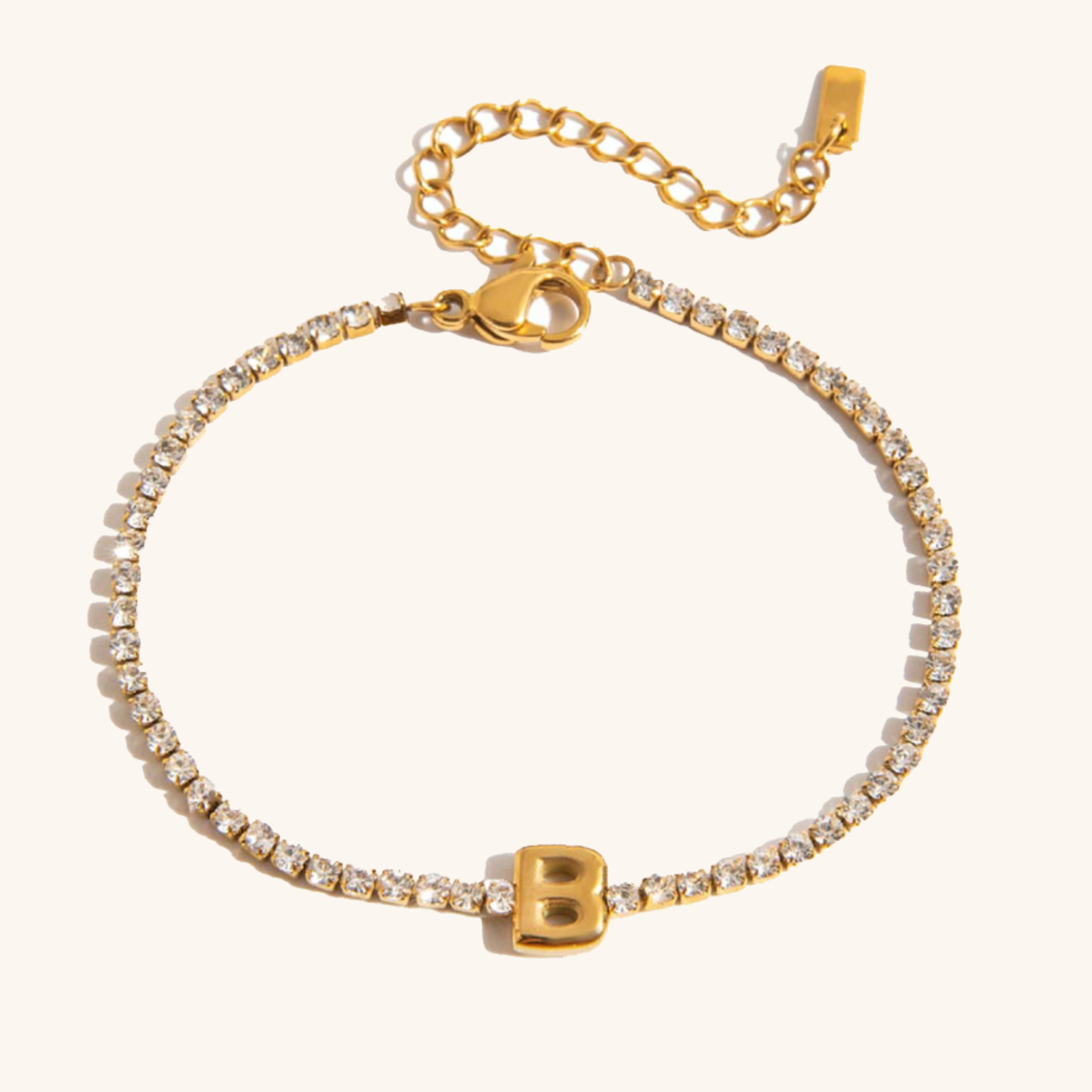 Personalized Bubble Letter Tennis Bracelet
