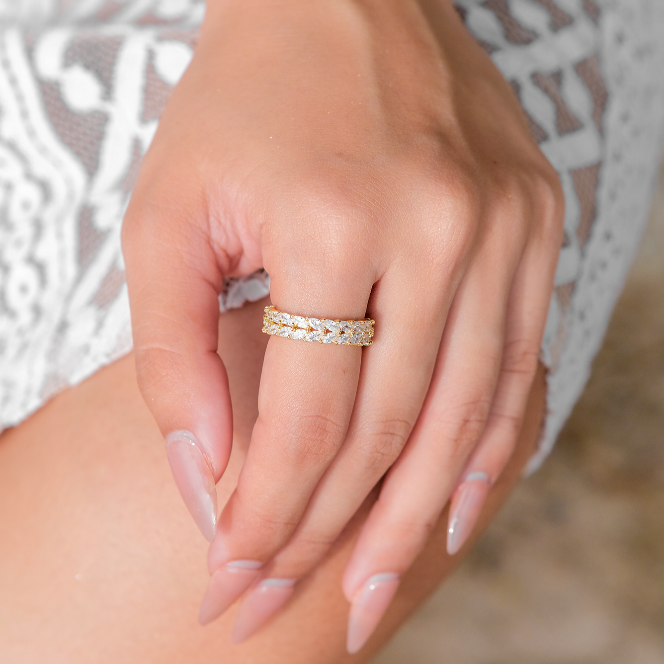 Sparkling Solstice Gold Ring