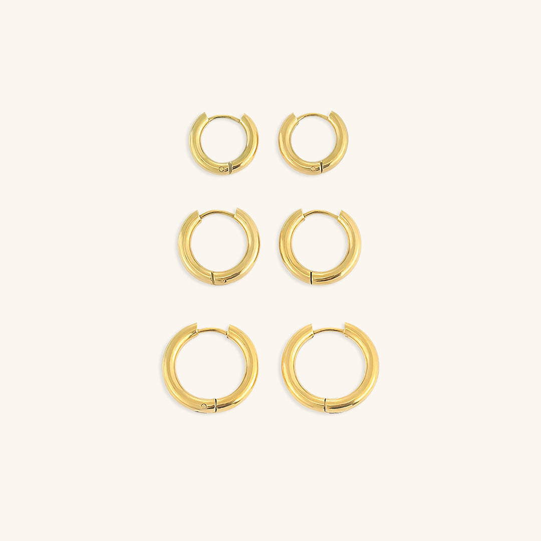 Elegant Gold & Silver Hoops Set