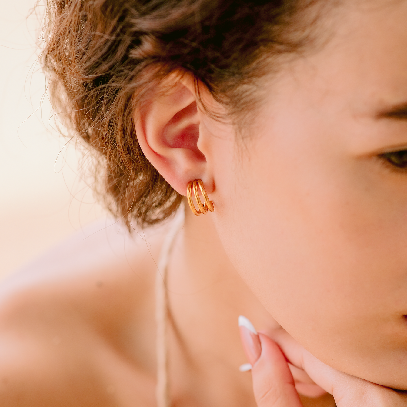 Elegant Gold Cradle Earrings