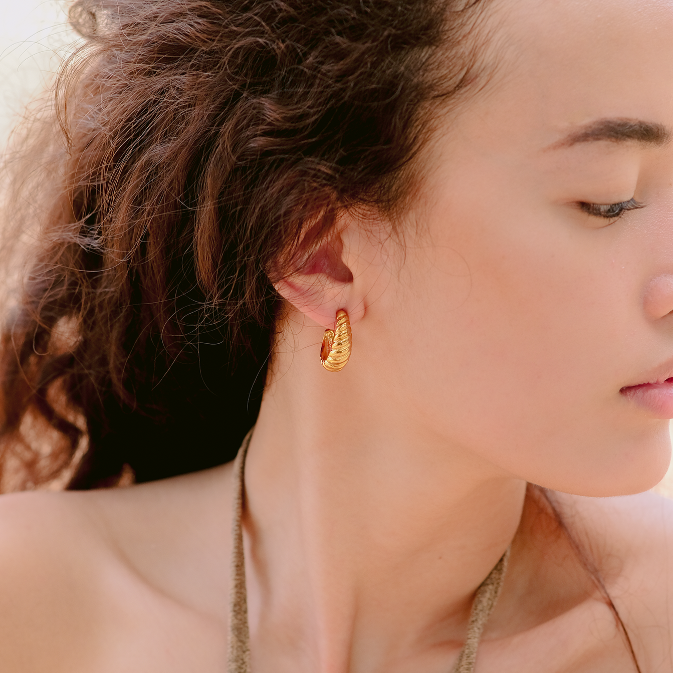 Elegant Croissant Hoop Earrings