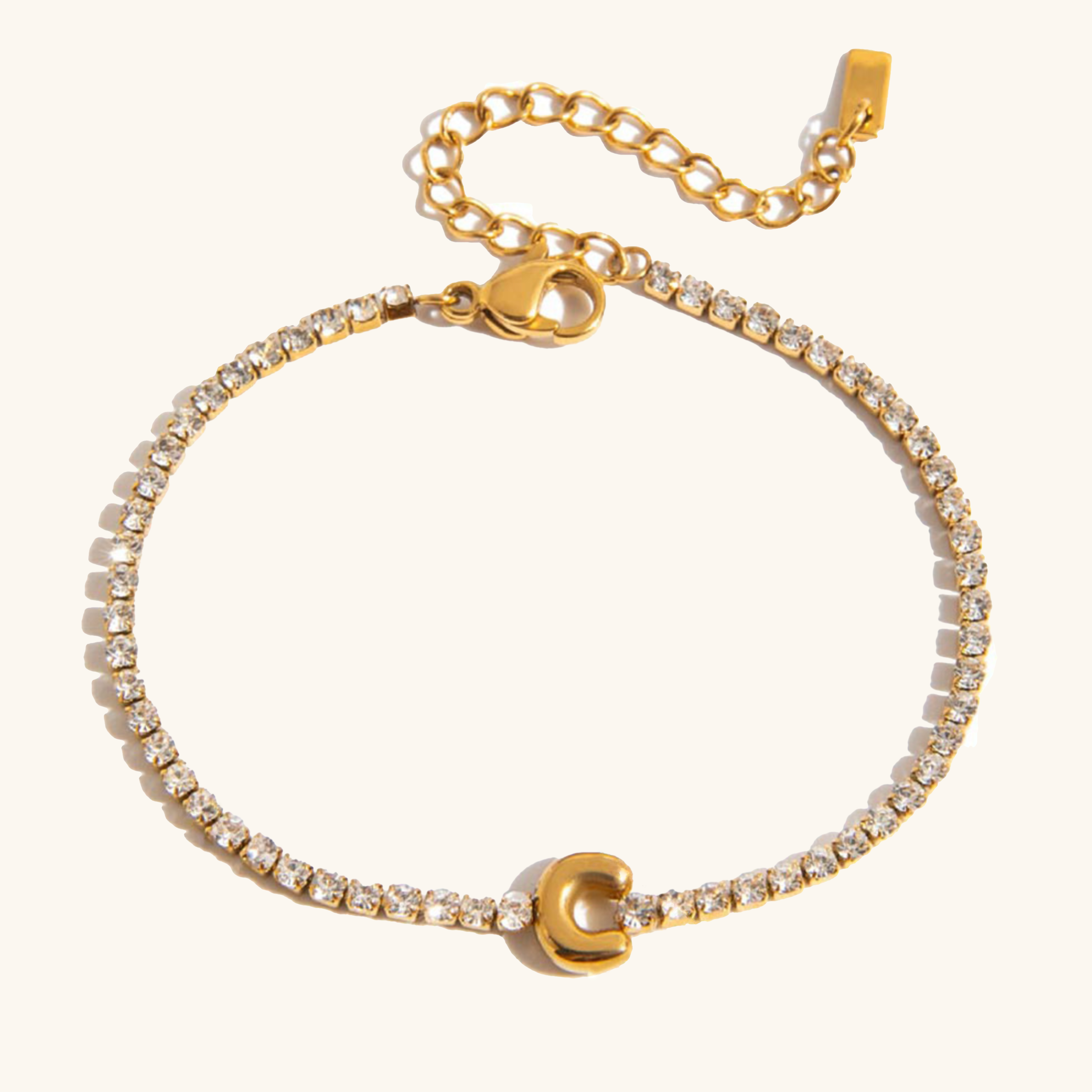 Personalized Bubble Letter Tennis Bracelet