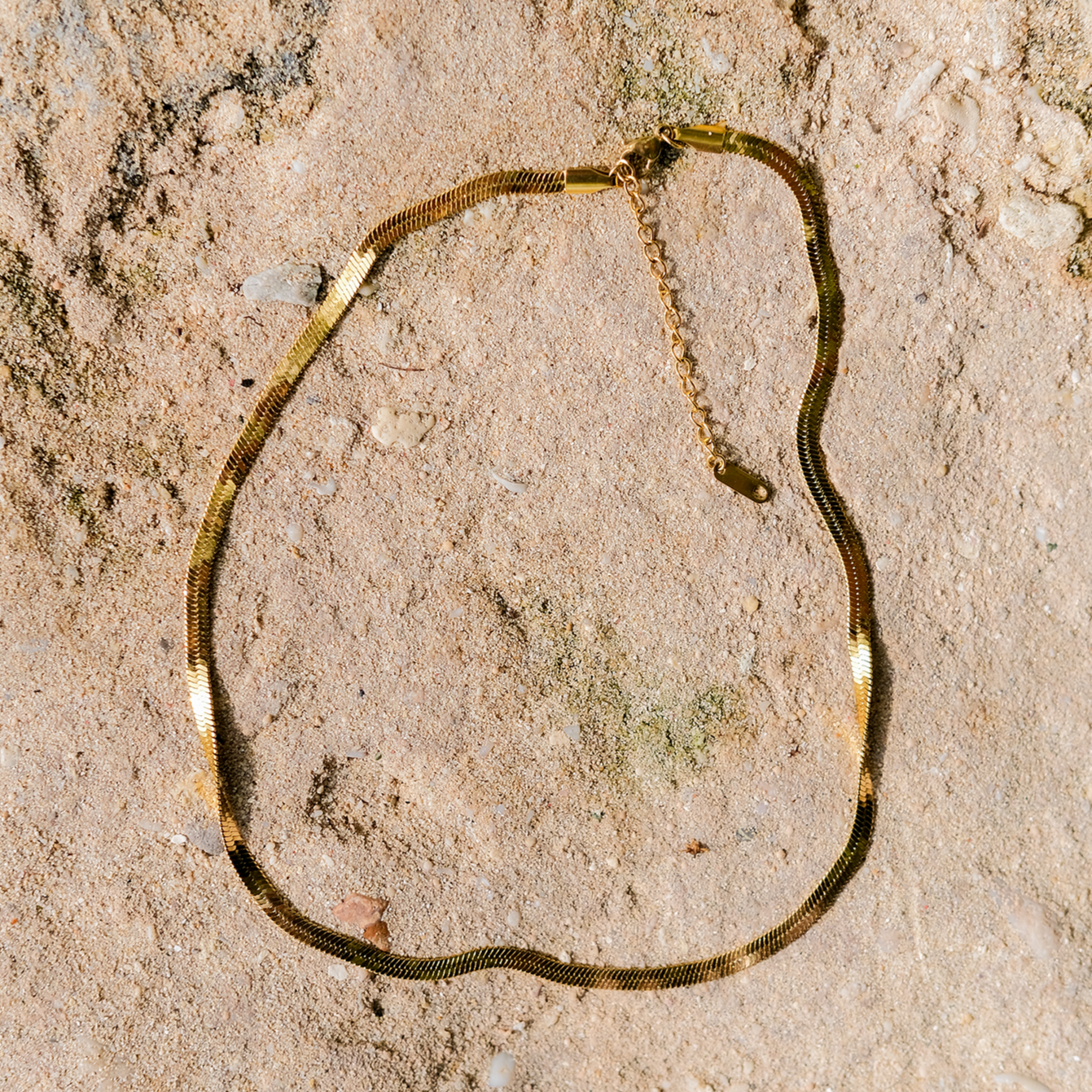 Elysian Gold Herringbone Chain Necklace