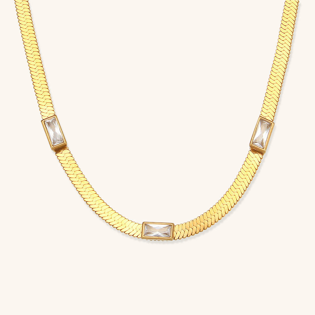 Sparkling Herringbone Gold Chain
