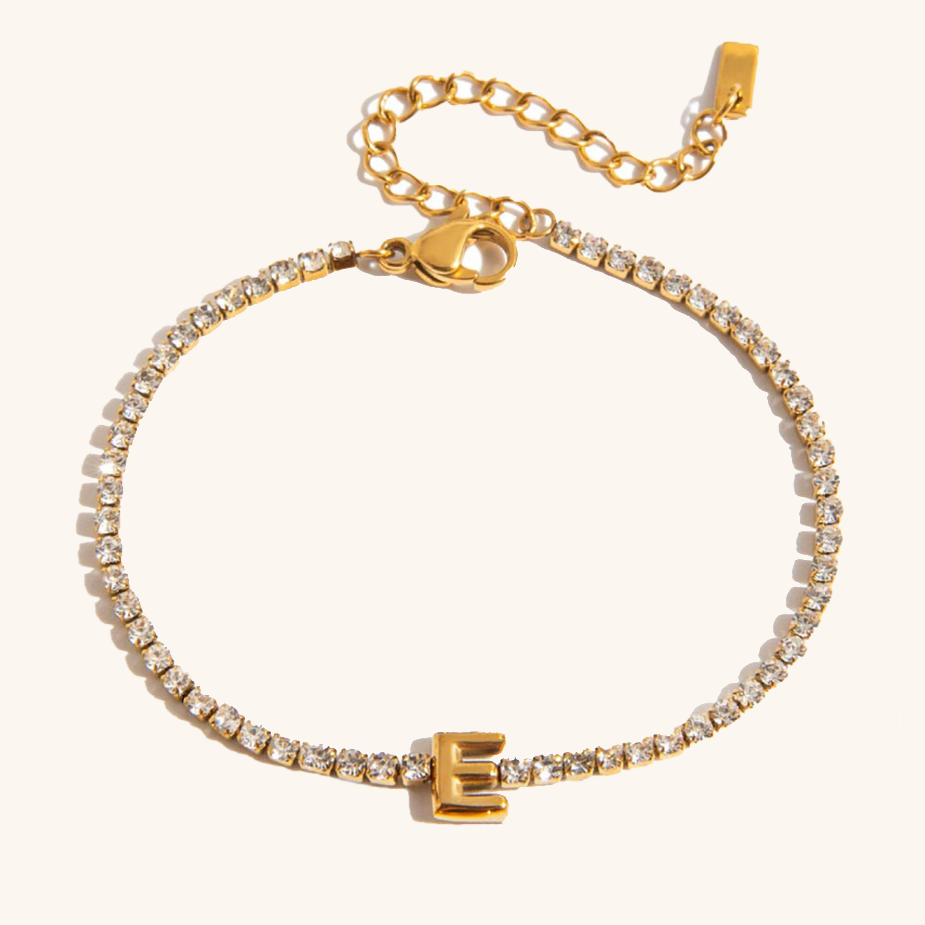 Personalized Bubble Letter Tennis Bracelet