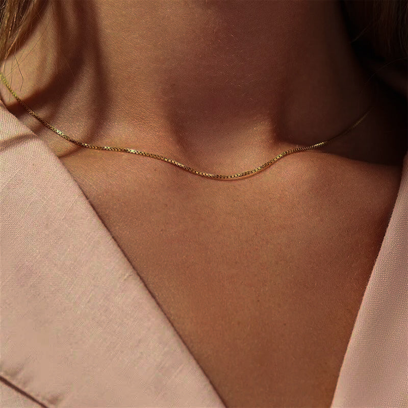 Elegant Gold Box Chain Necklace