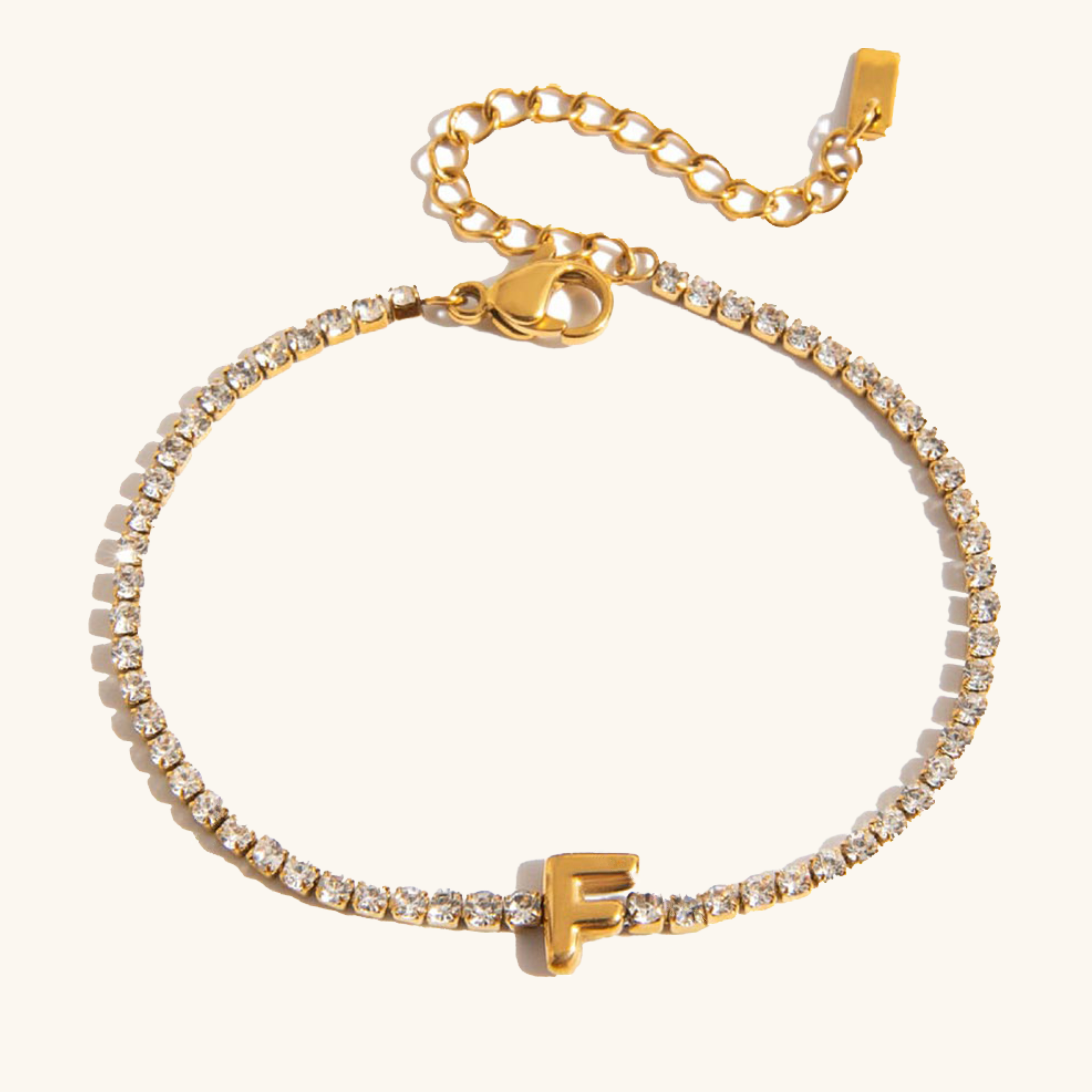 Personalized Bubble Letter Tennis Bracelet