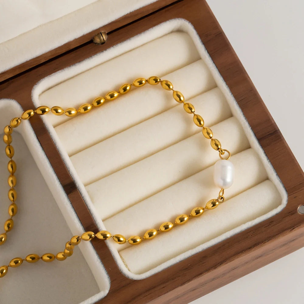 Oceanic Pearl Strand Necklace