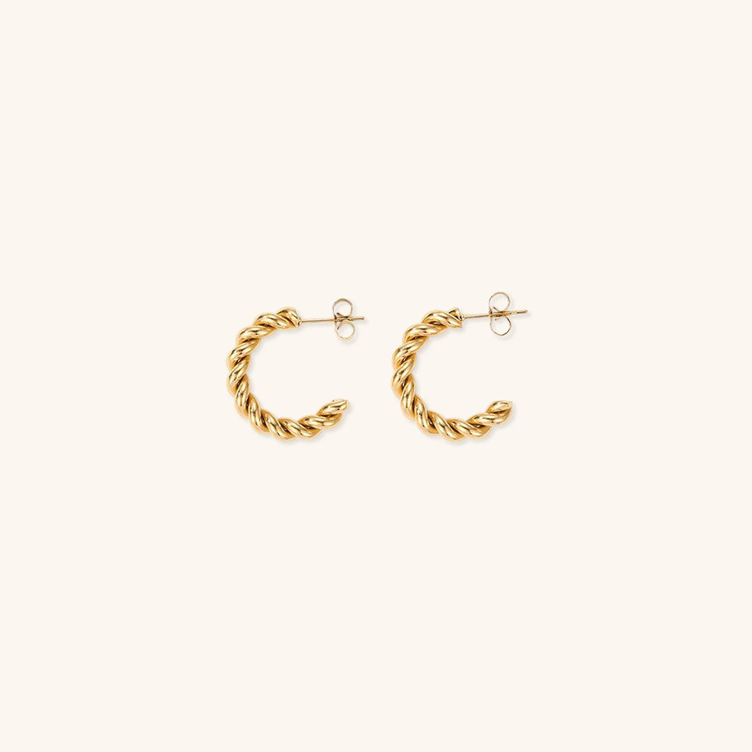 Elegant Gold Twist Earrings