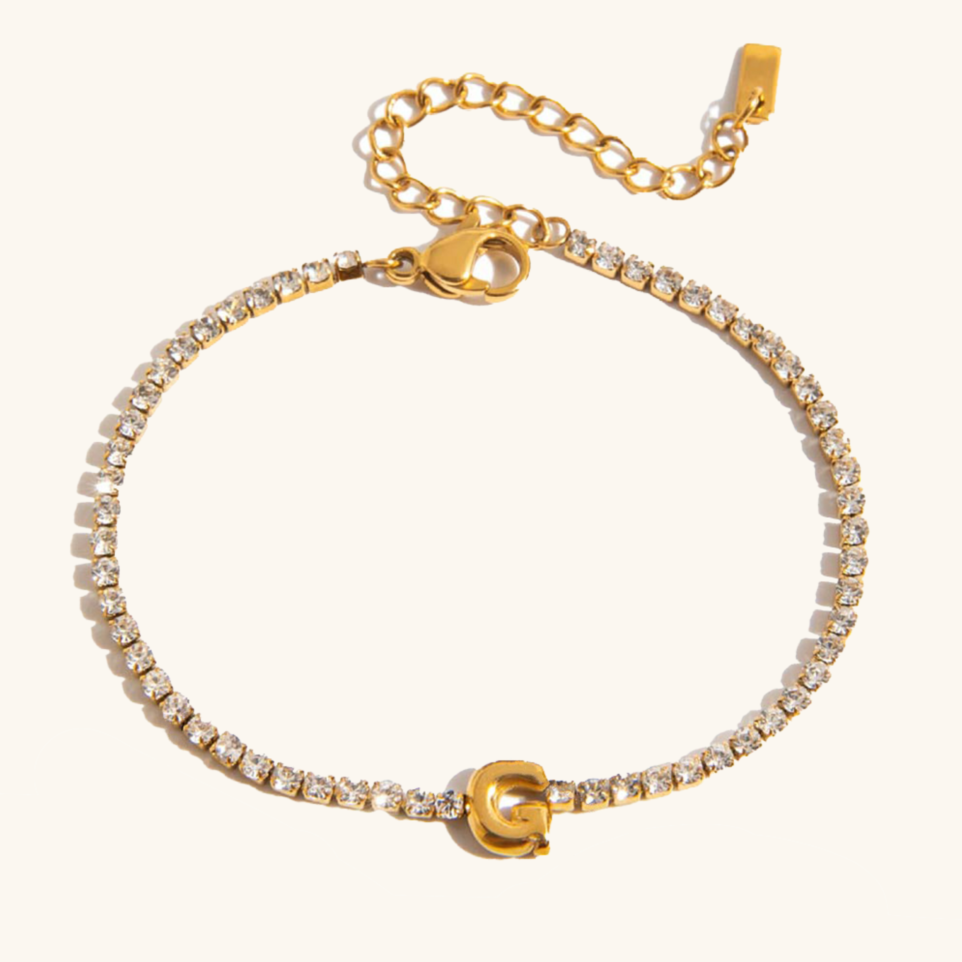 Personalized Bubble Letter Tennis Bracelet