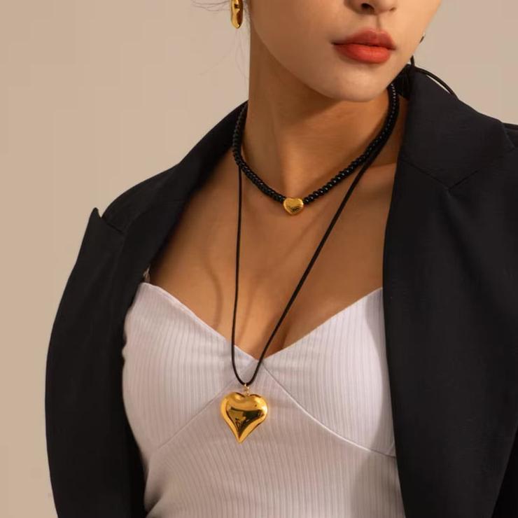Bold Heart Statement Necklace