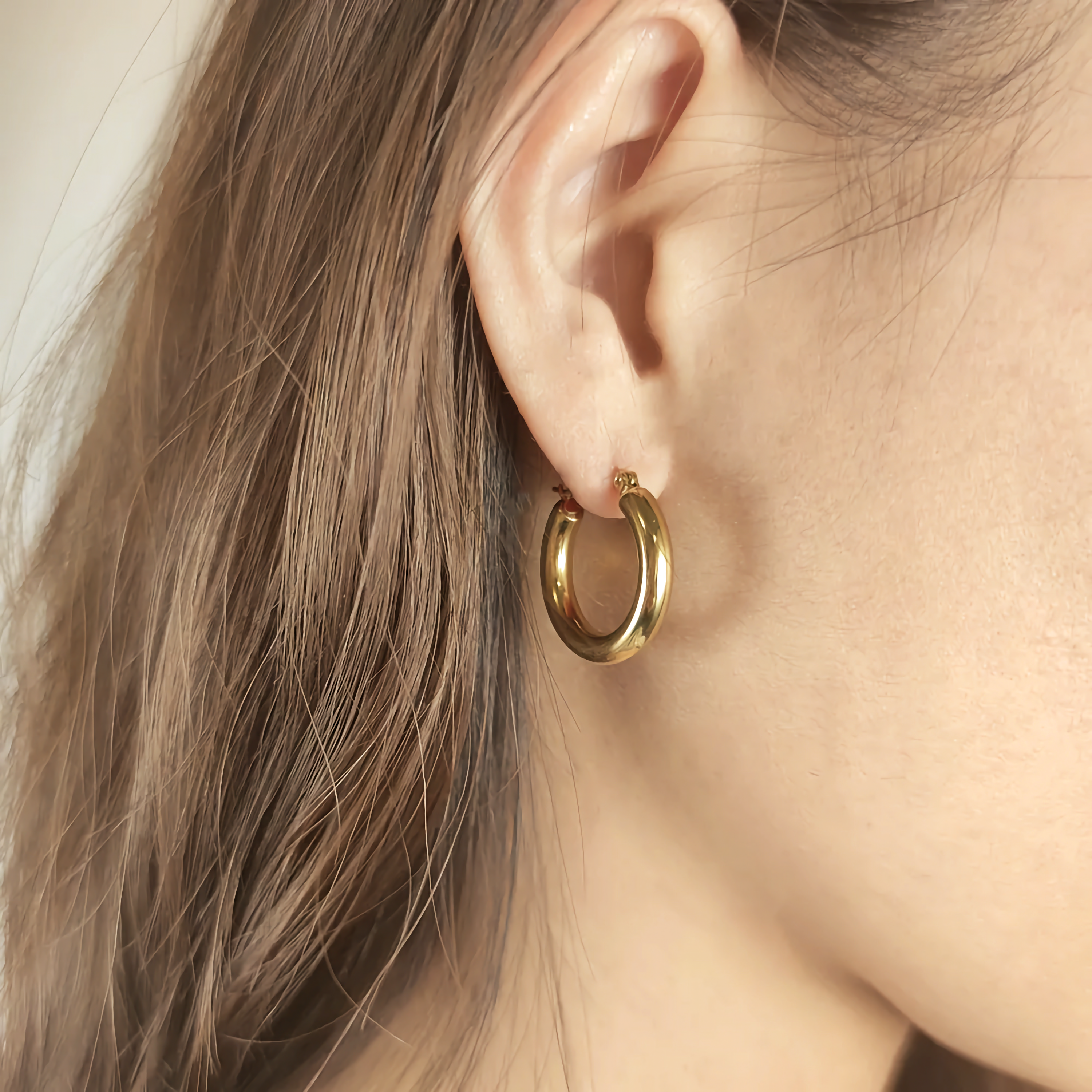 Elegant Gold Plated Hoop Earrings