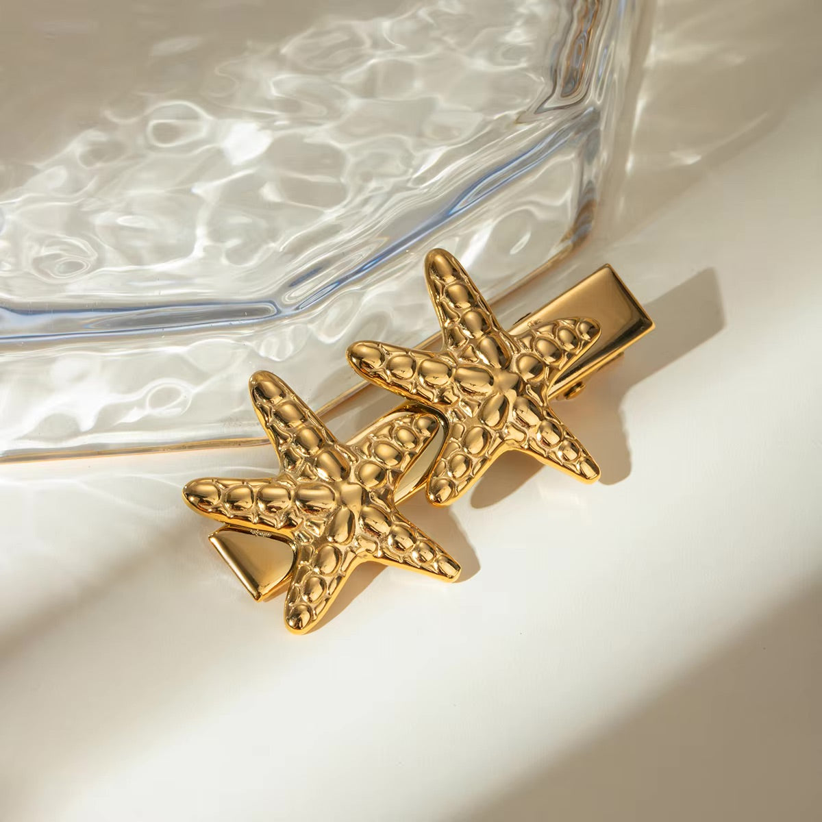 Golden Nautical Star Hair Clip