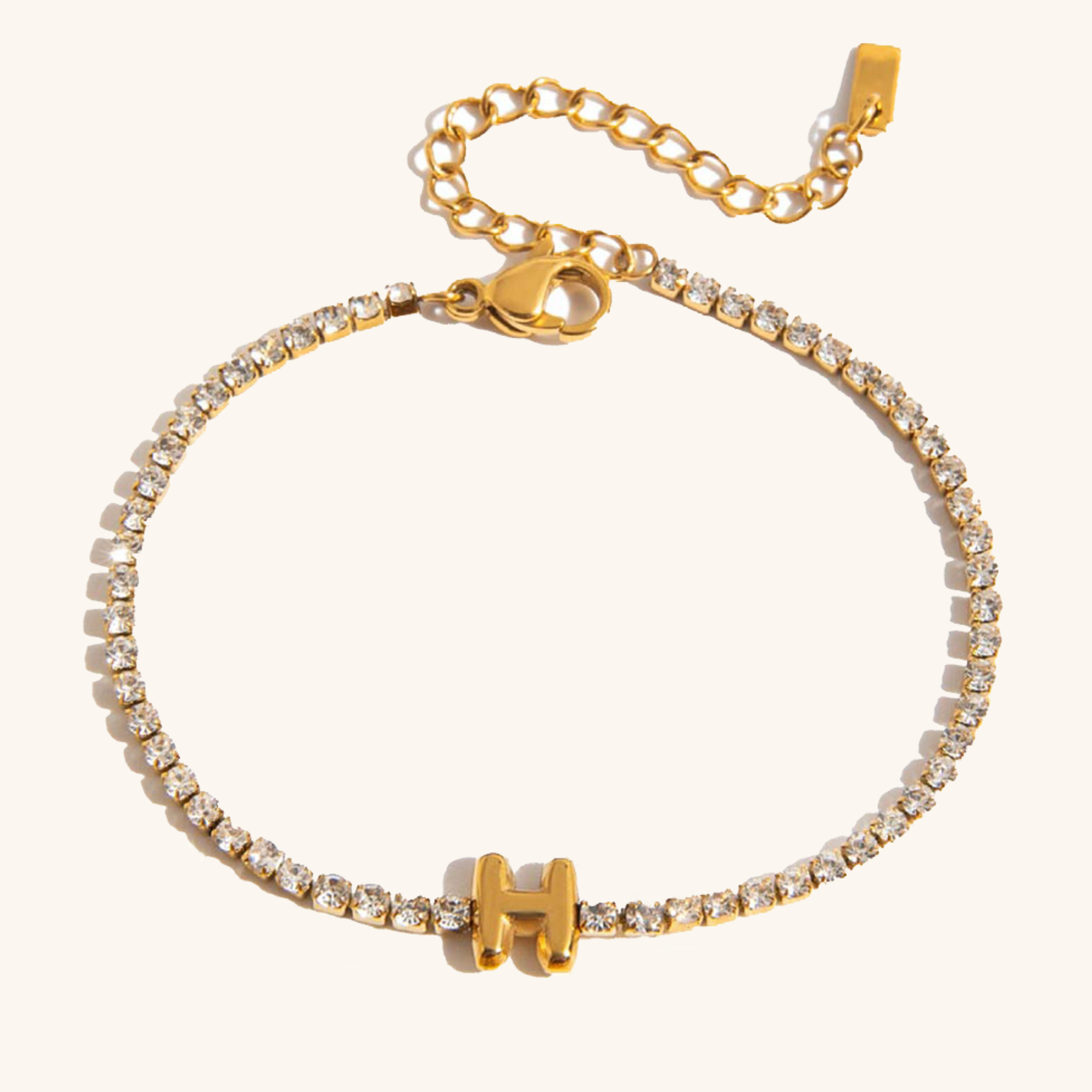 Personalized Bubble Letter Tennis Bracelet