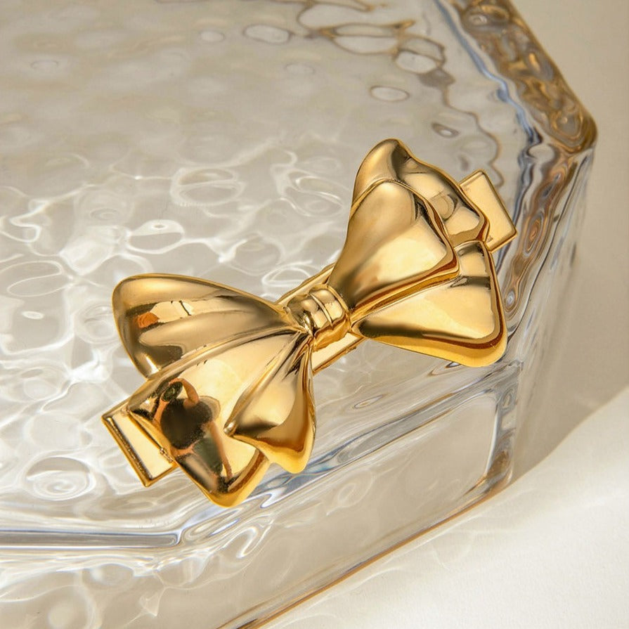 Maureen Gold Hair Clip - Chic Bow Design