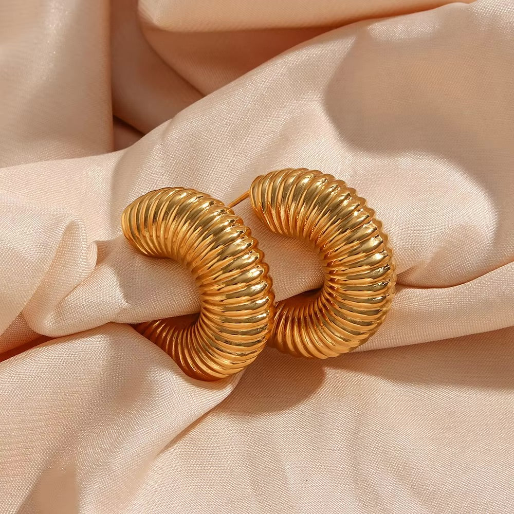 Luxe Textured Gold Hoops