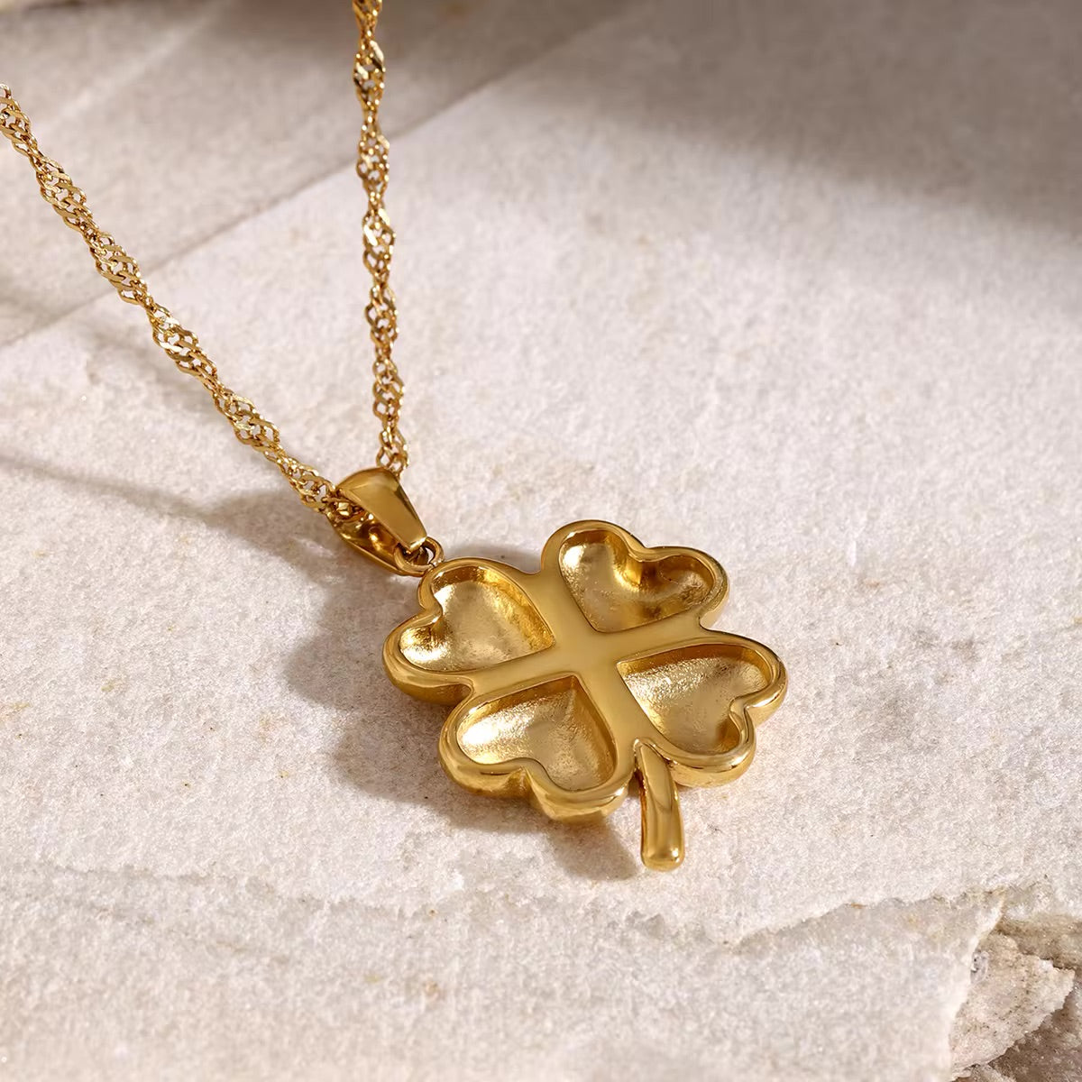 Golden Clover Charm Necklace