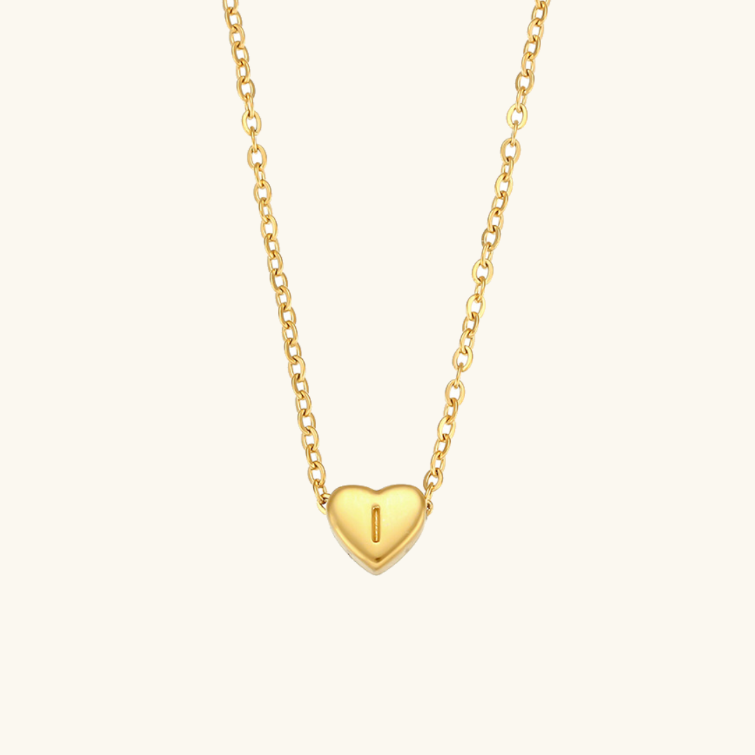 Personalized Gold Heart Initial Necklace