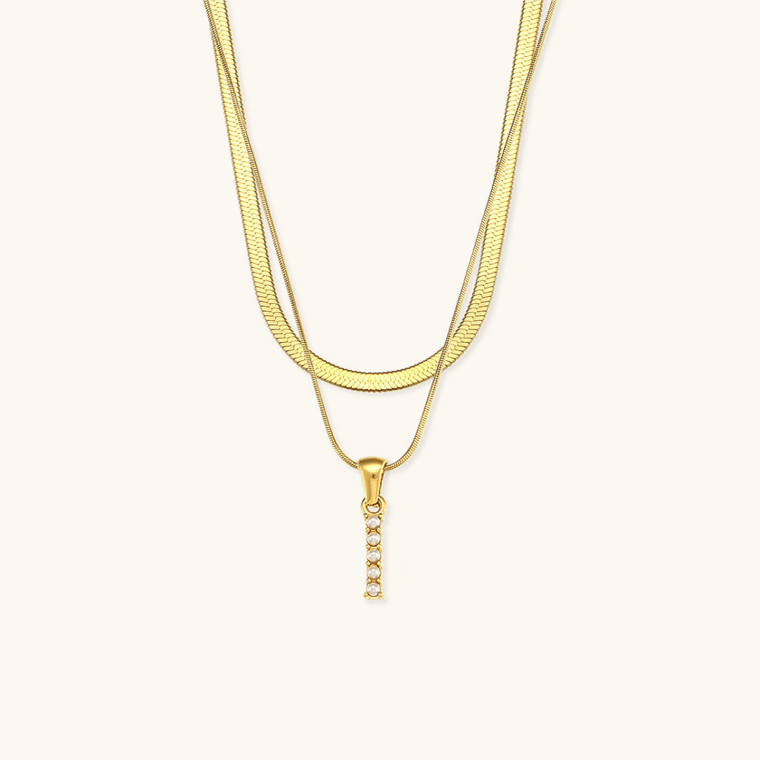Personalized Pearl & Gold Initial Necklace