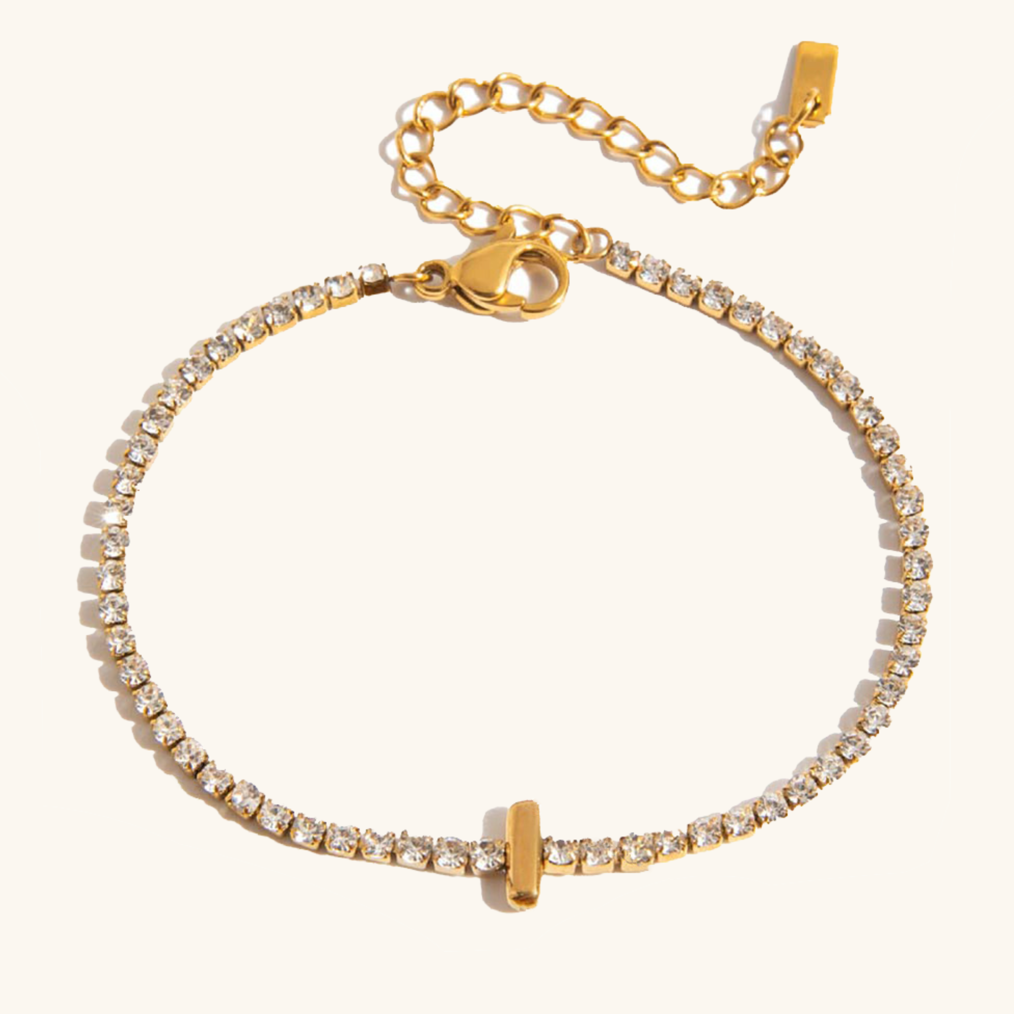 Personalized Bubble Letter Tennis Bracelet