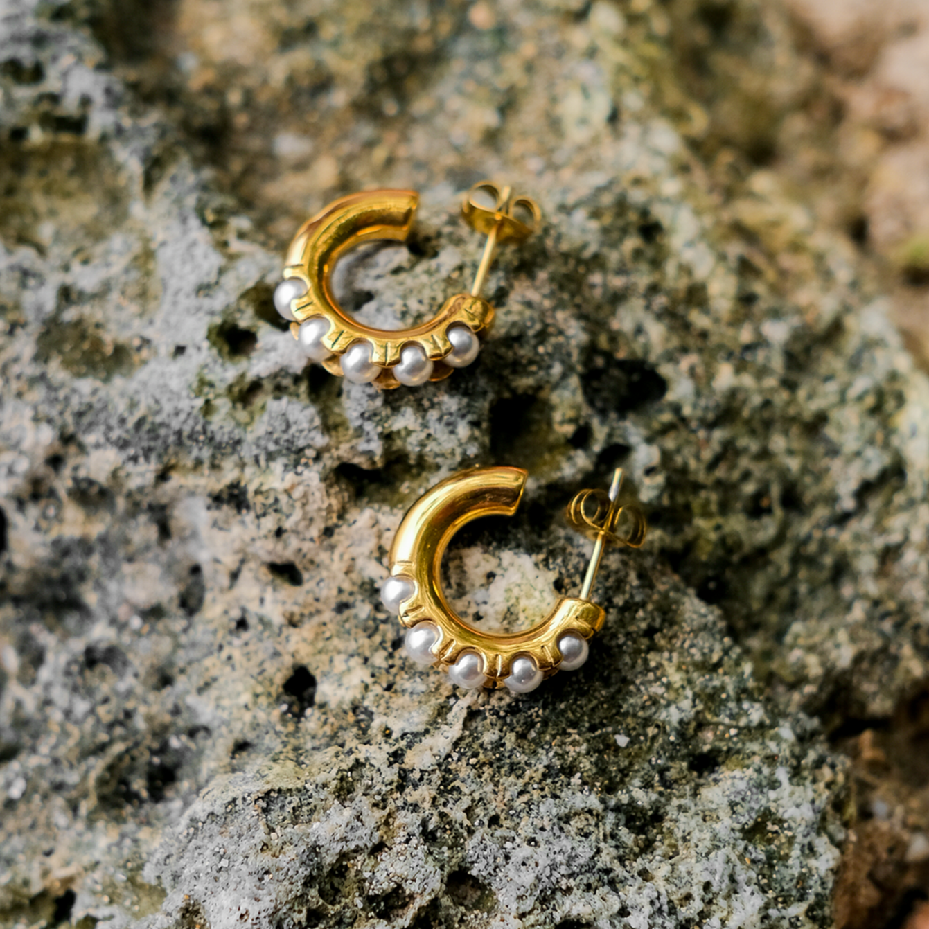 Luxe Pearl Huggie Earrings