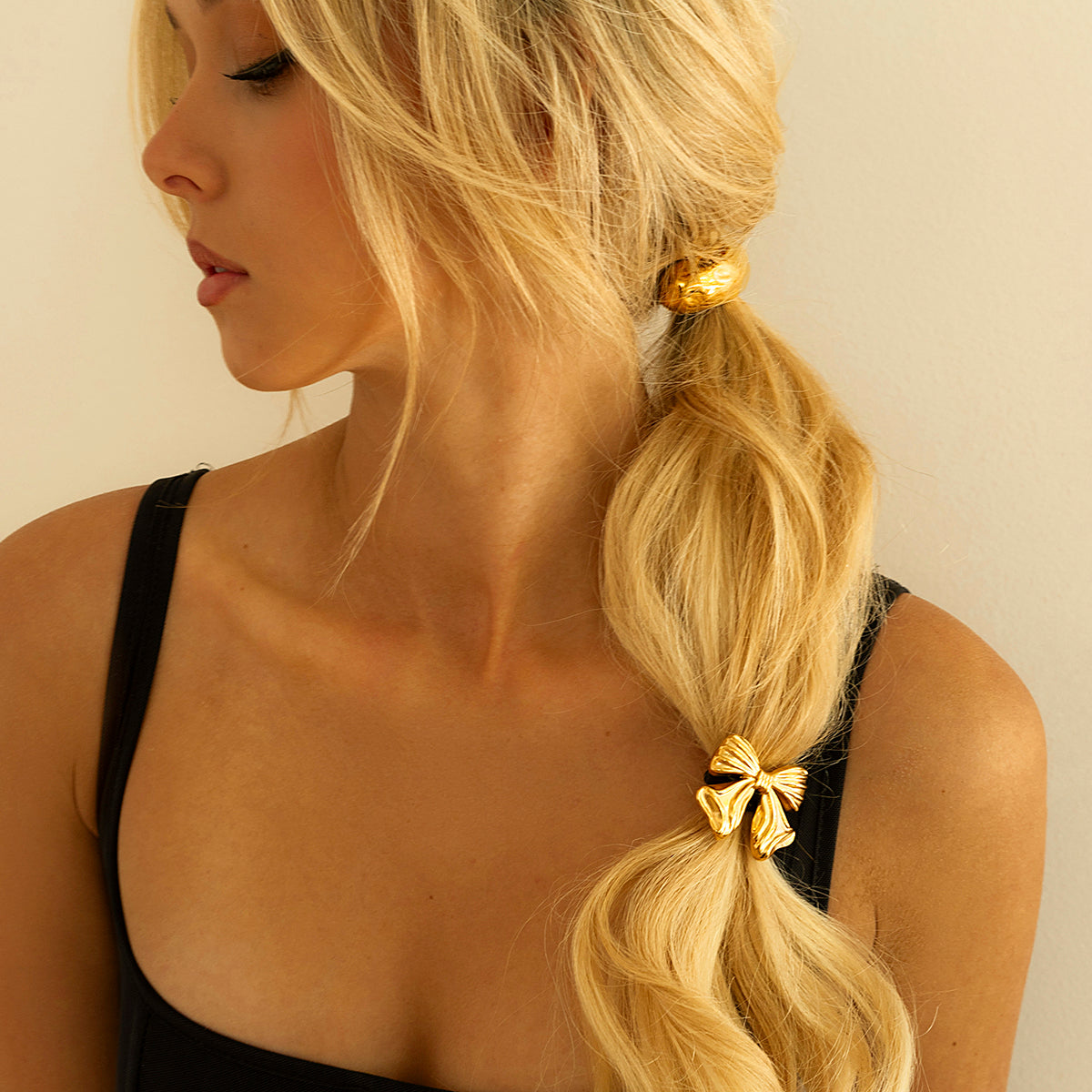 Golden Bow Hair Cuff