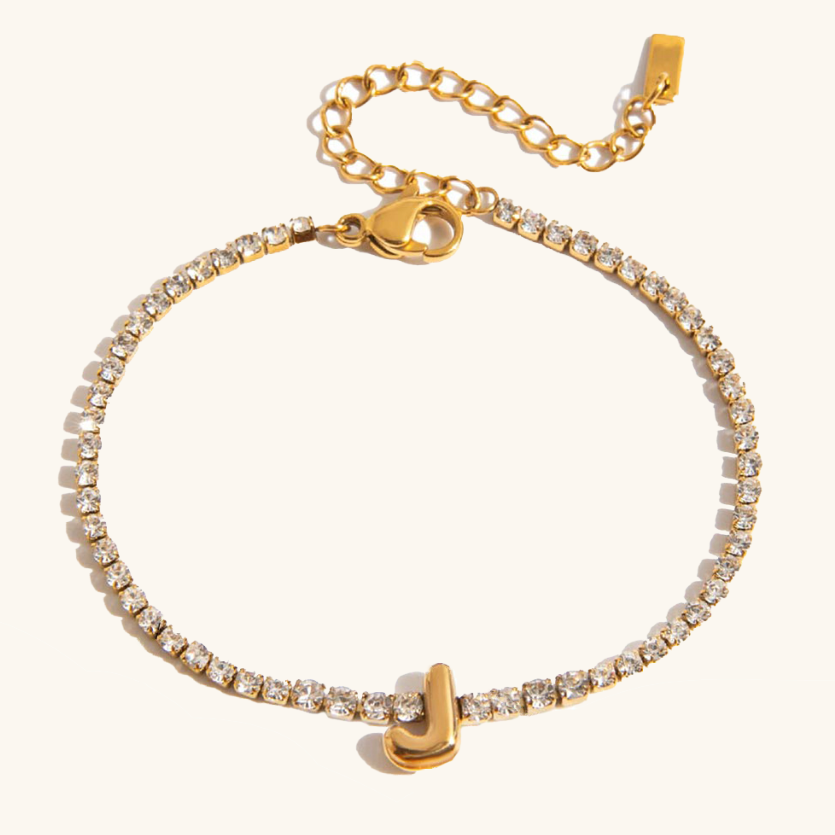 Personalized Bubble Letter Tennis Bracelet