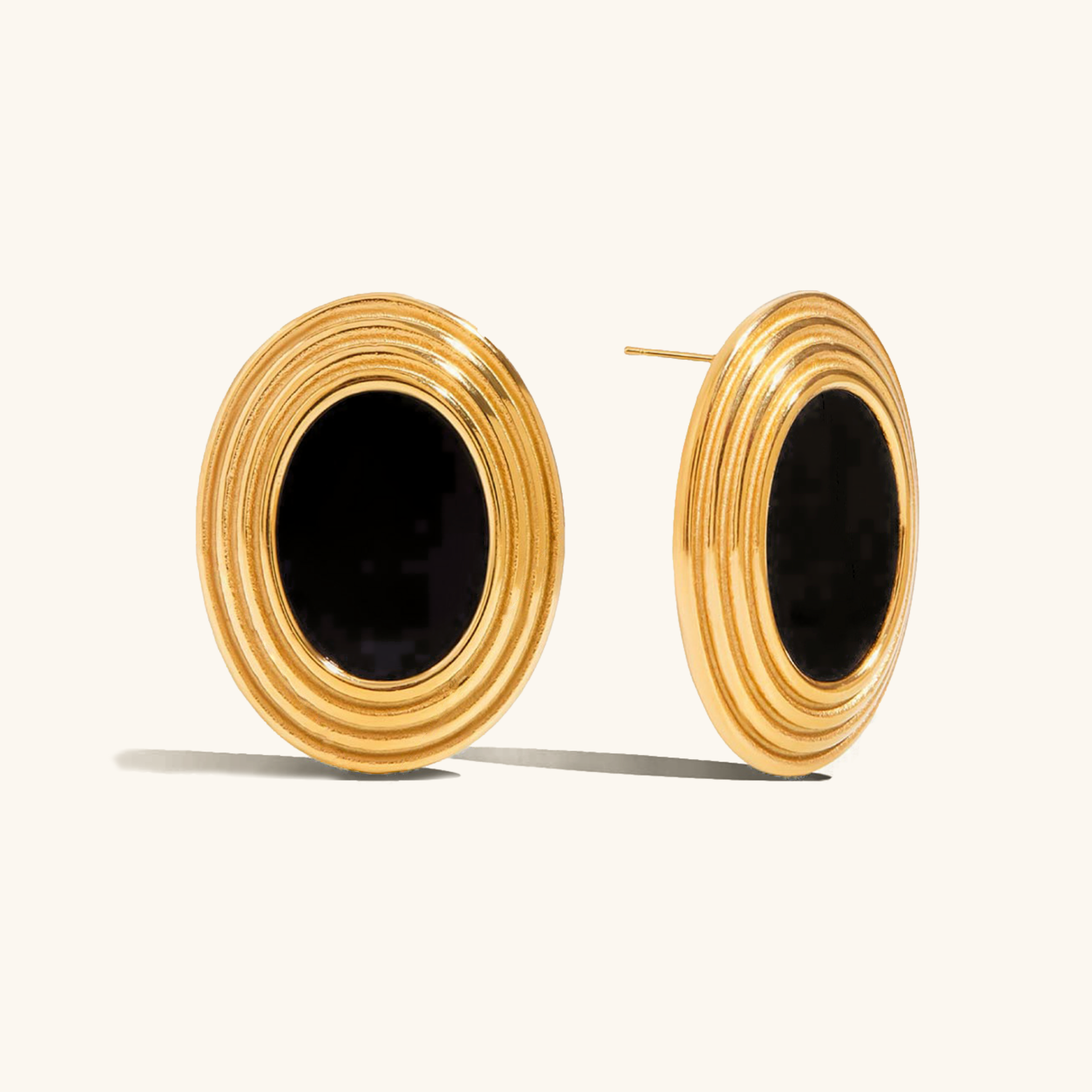 Retro Oval Enamel Earrings