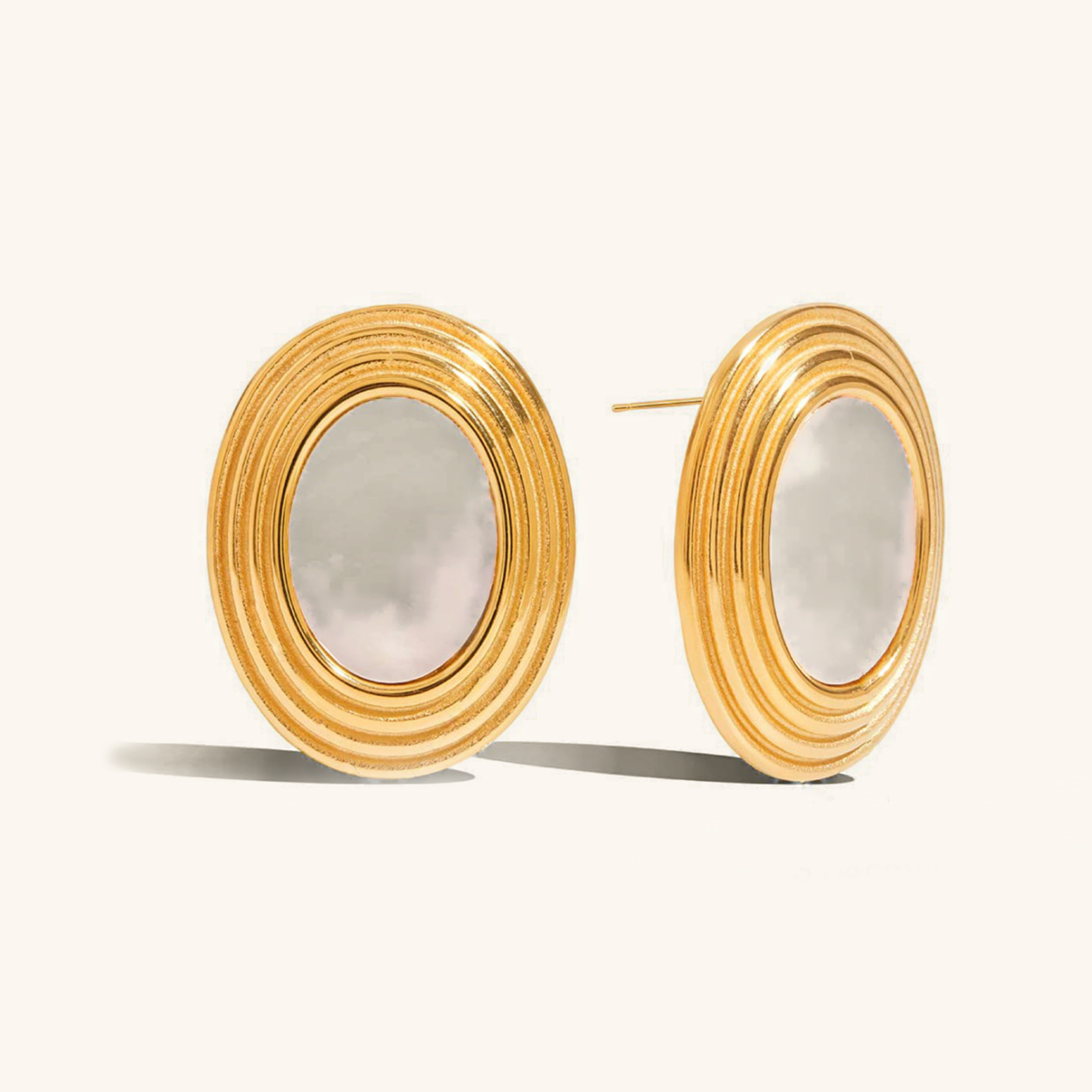 Retro Oval Enamel Earrings