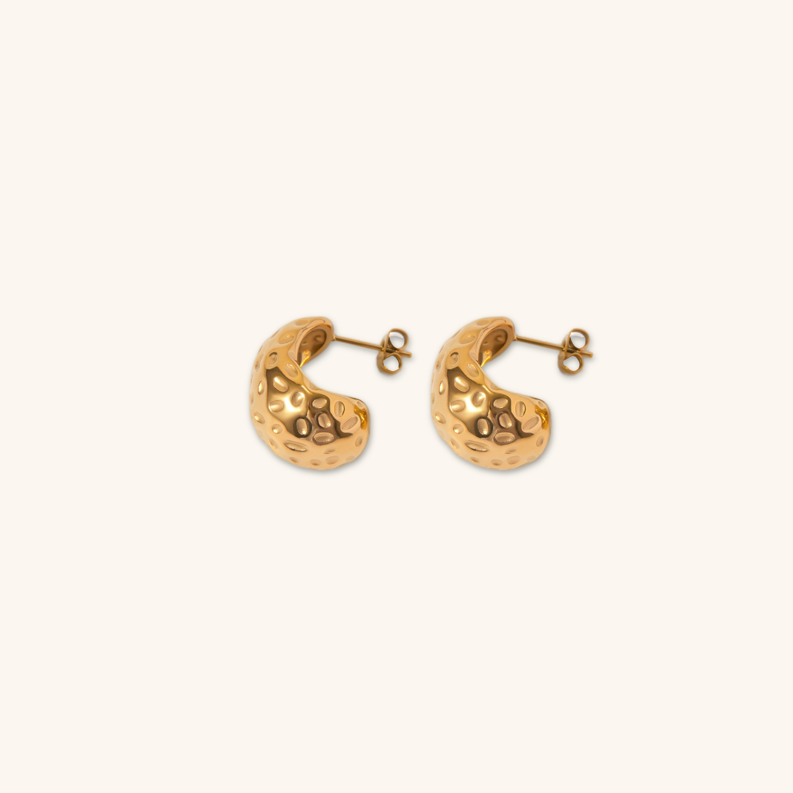 Eira Hammered Gold Hoop Earrings