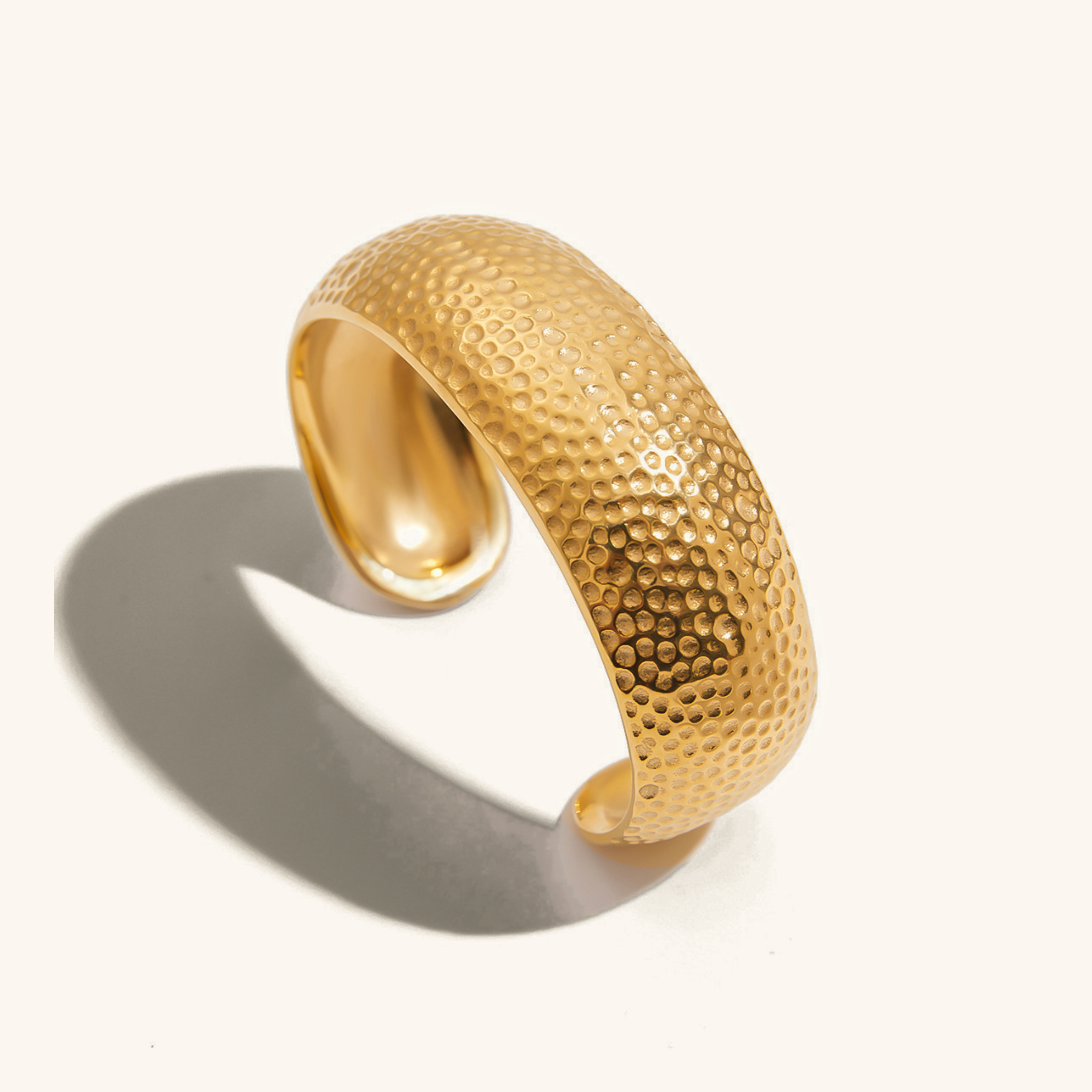 Radiant Hammered Gold Band