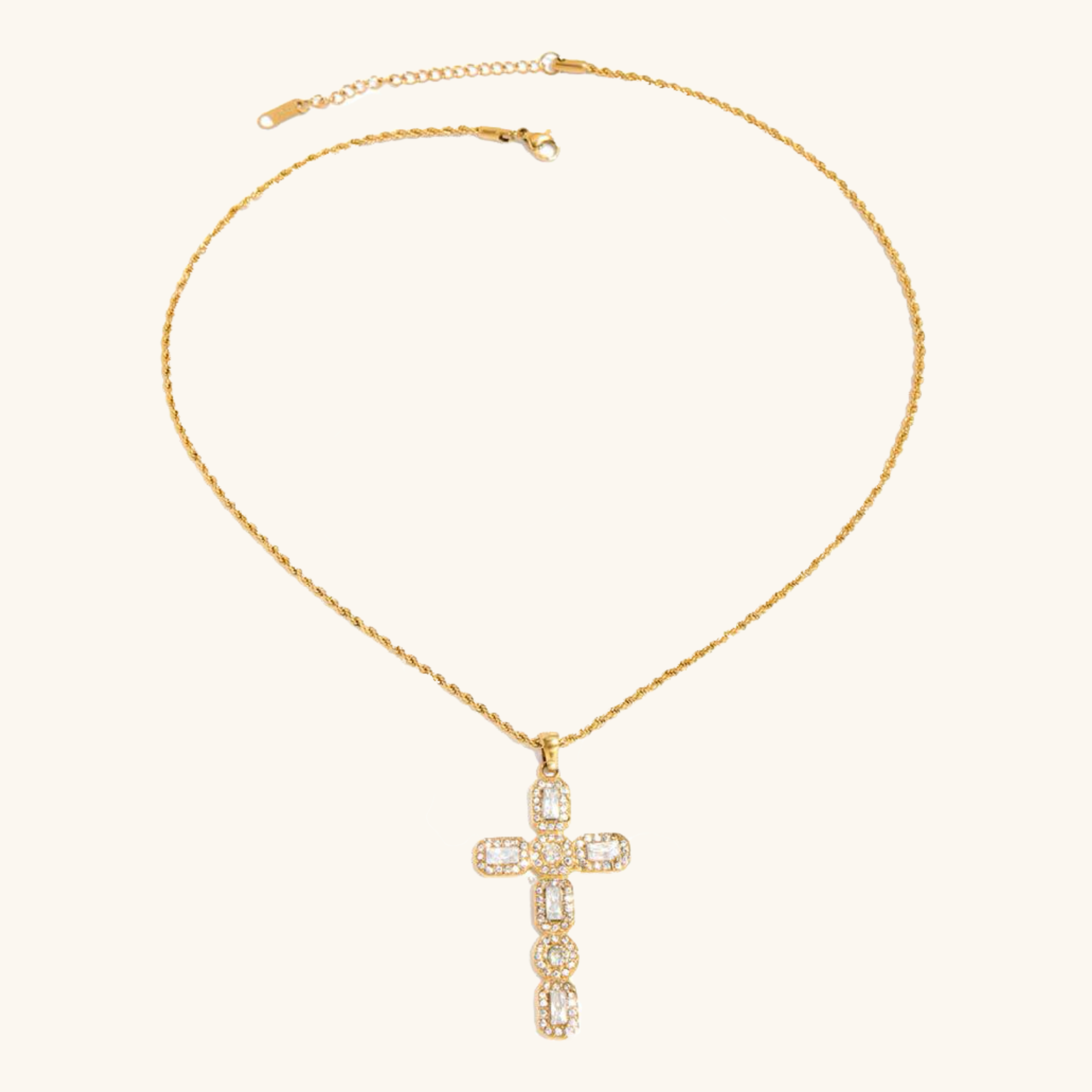 Divine Radiance Diamond Cross Pendant
