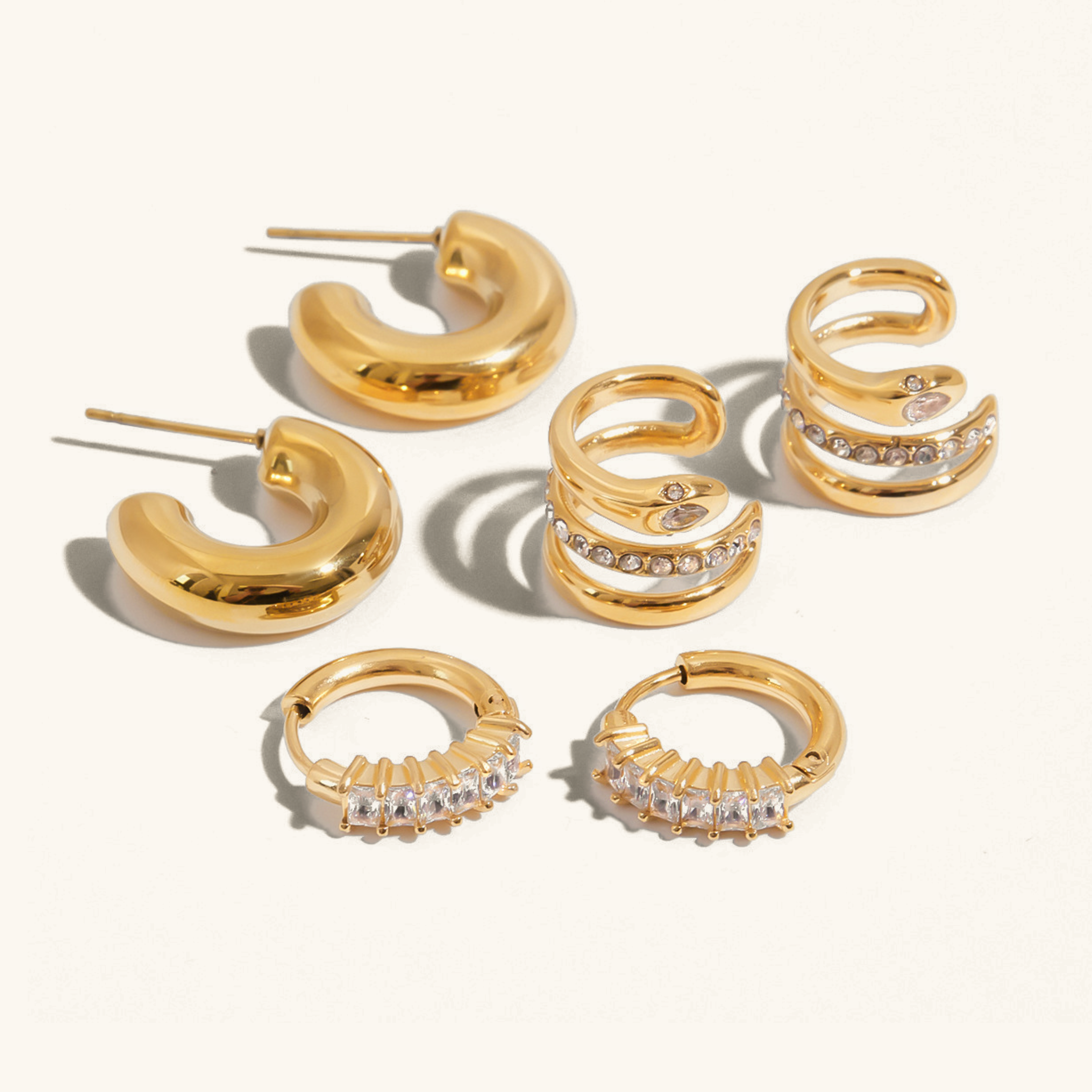 Orielle's Trio Gold Earring Set