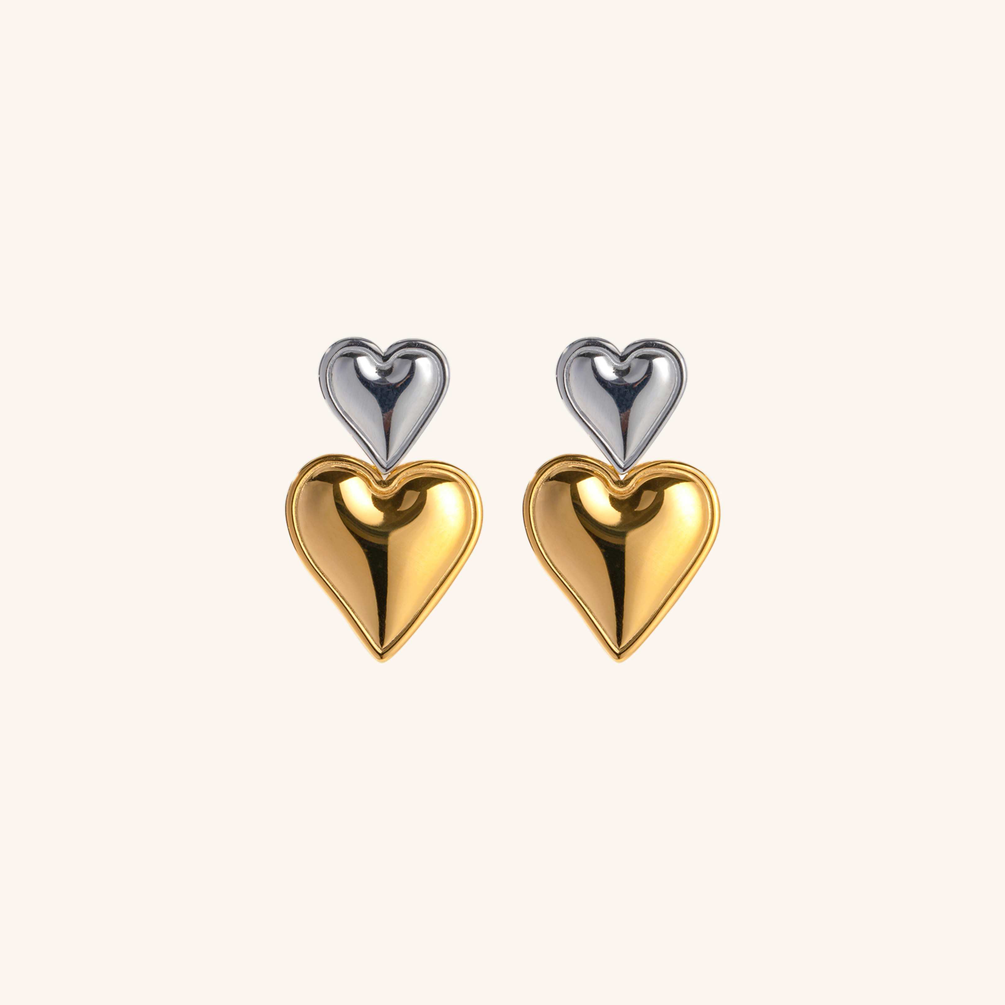 Dual Radiance Heart Earrings