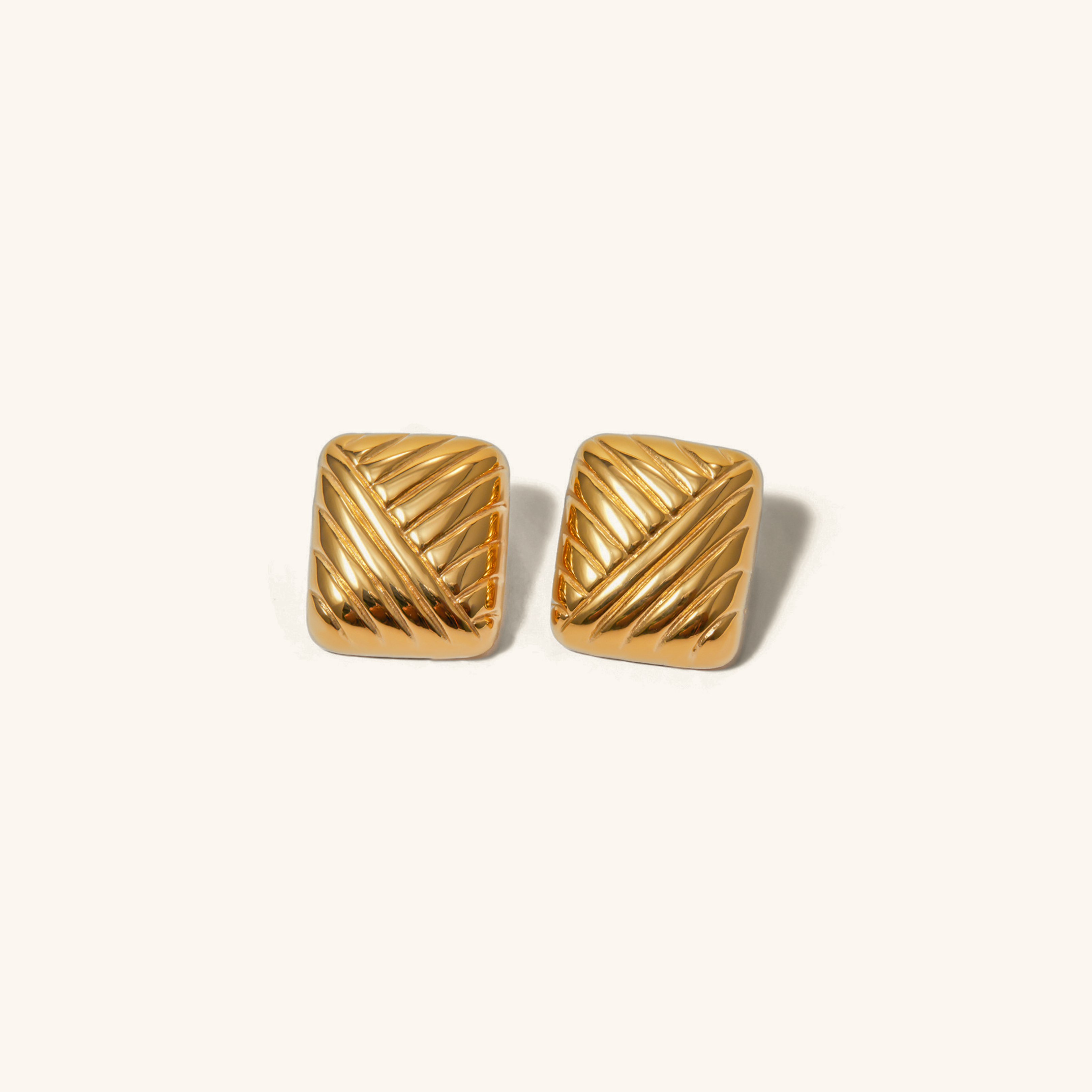 Elysian Rectangular Gold Earrings