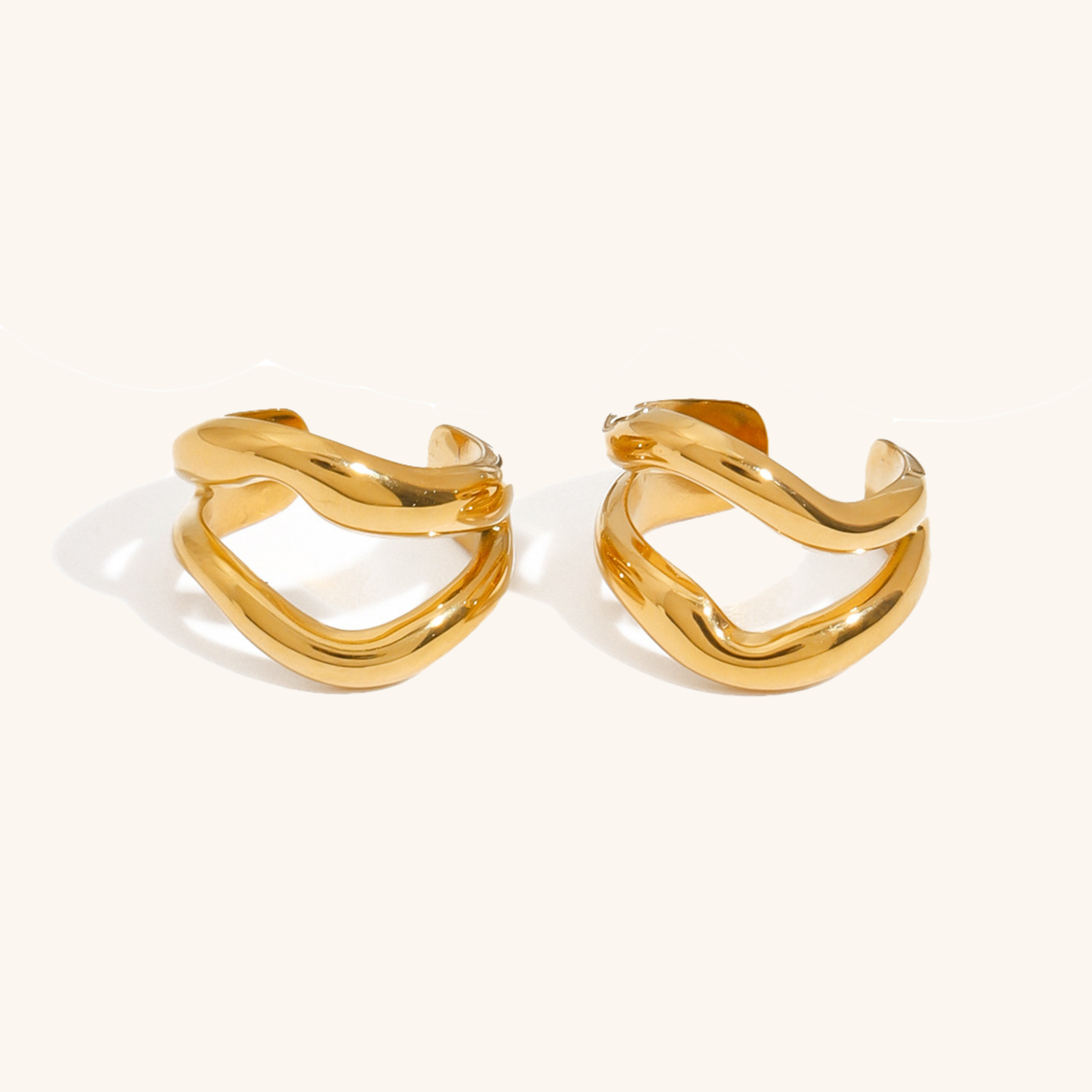 Rosiel Sculpted Gold Ear Cuffs
