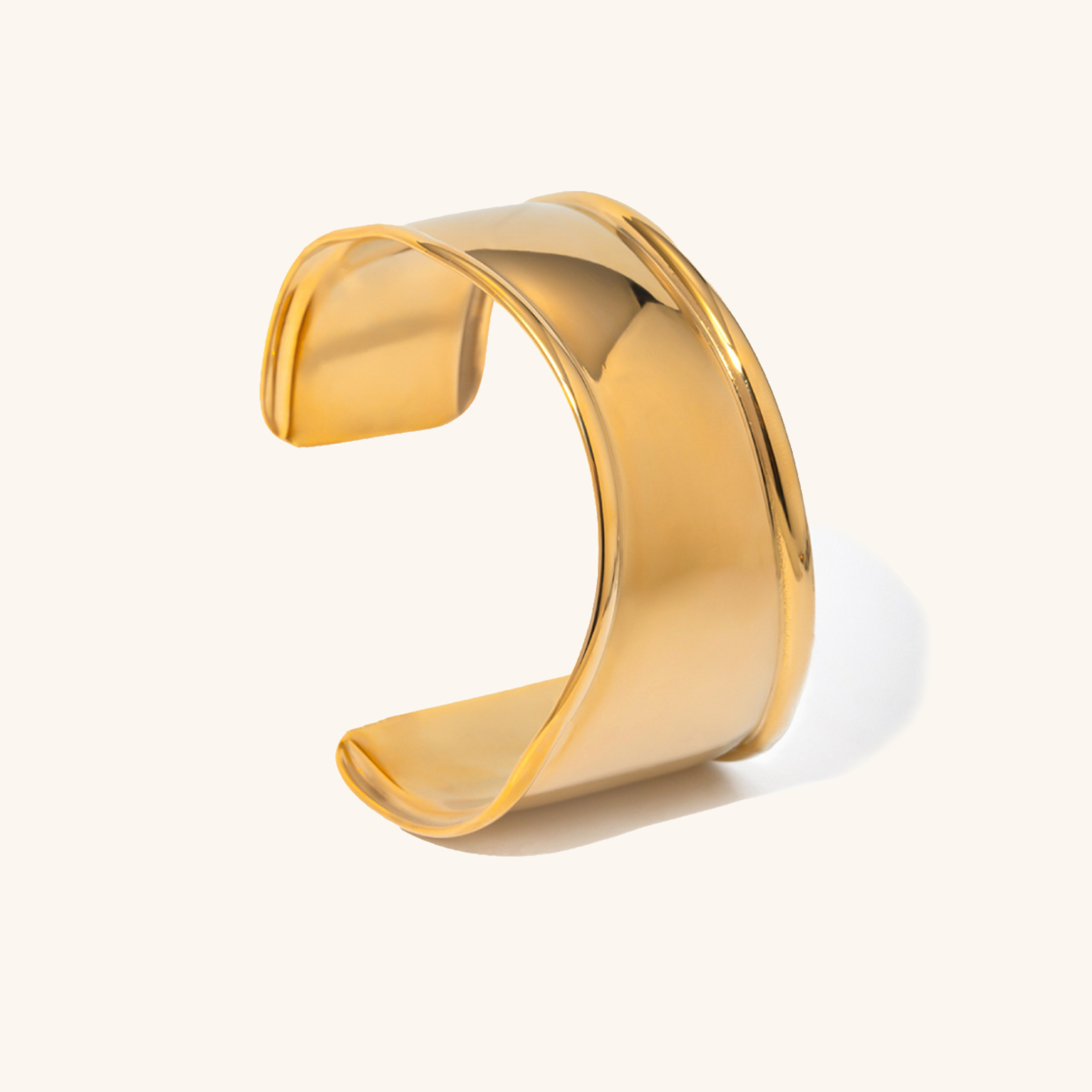 Sculptural Gold Wave Cuff