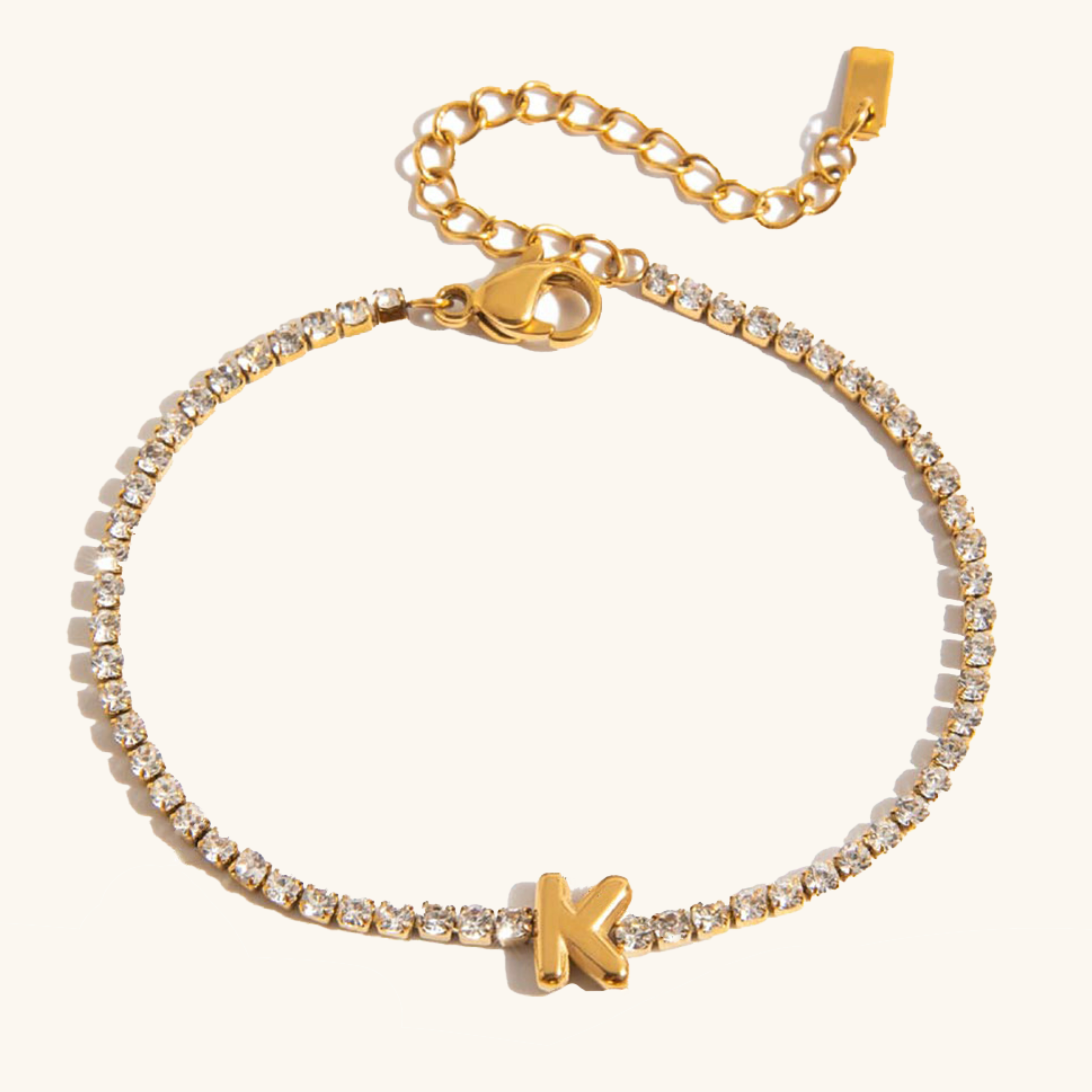 Personalized Bubble Letter Tennis Bracelet