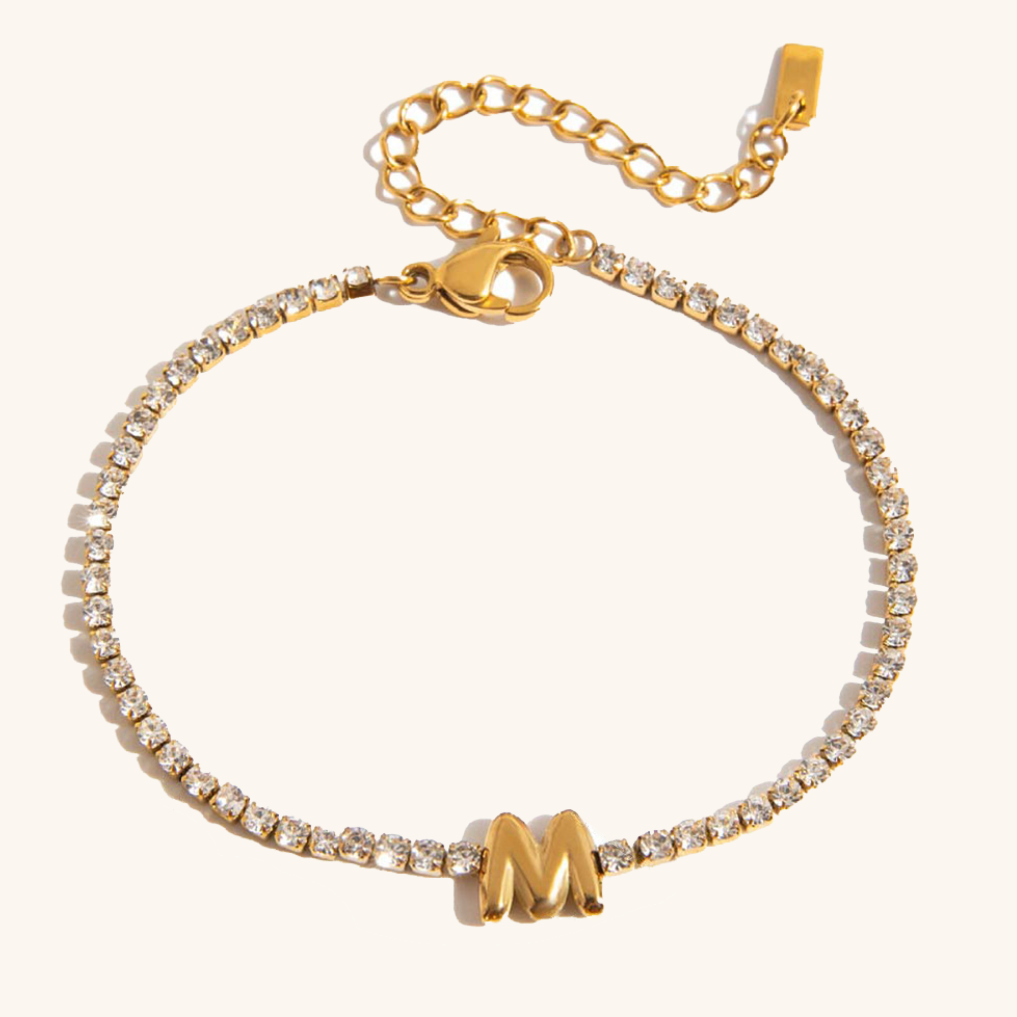Personalized Bubble Letter Tennis Bracelet
