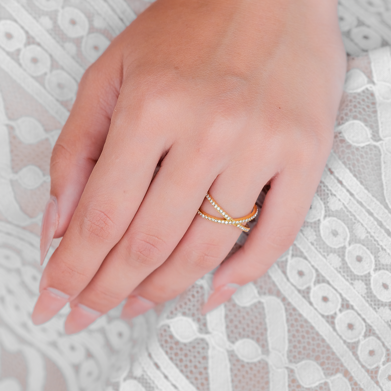 Celestial Gold Cross Ring
