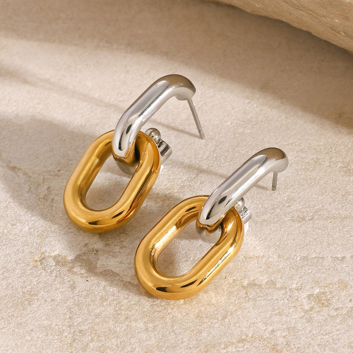 Taylor Dual Tone Hoop Earrings