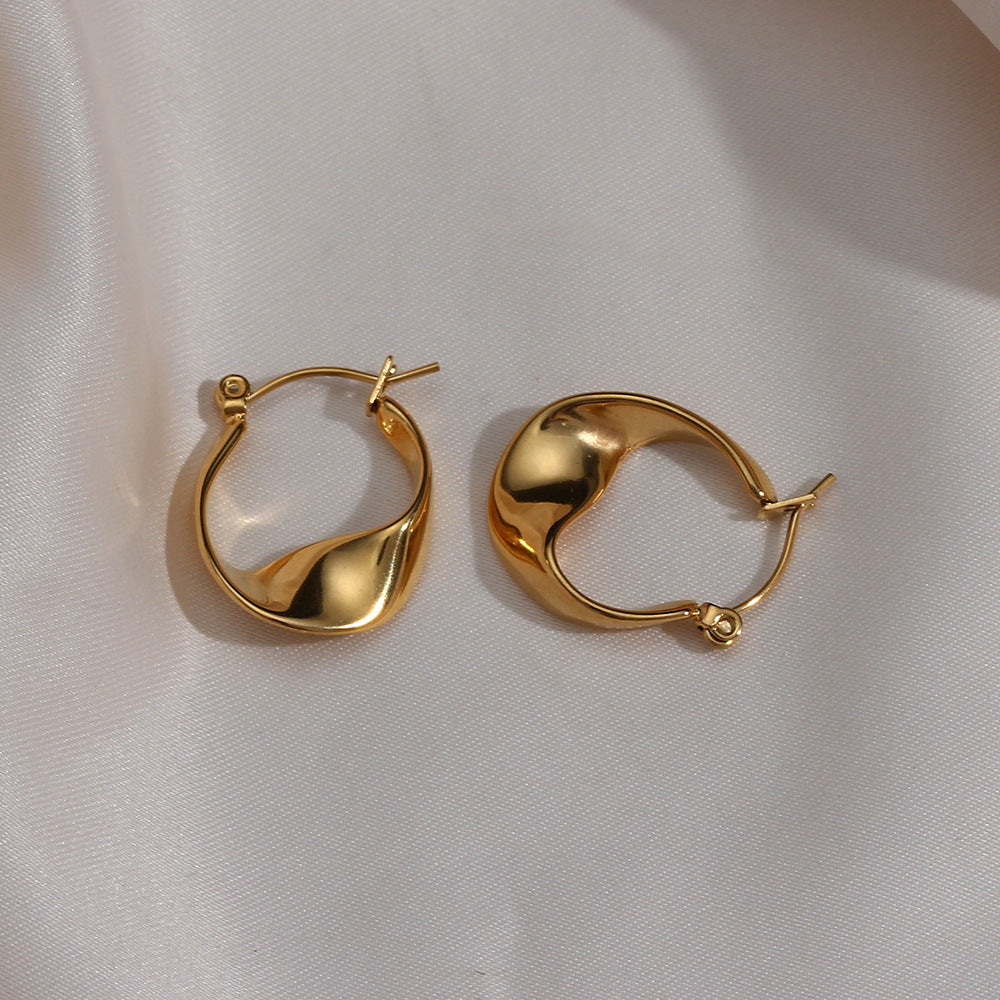 Asymmetric Glamour Hoop Earrings