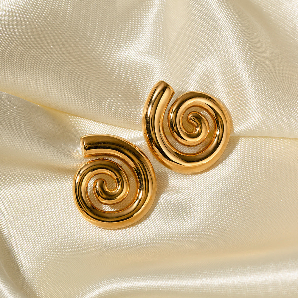 Oceanic Gold Swirl Earrings