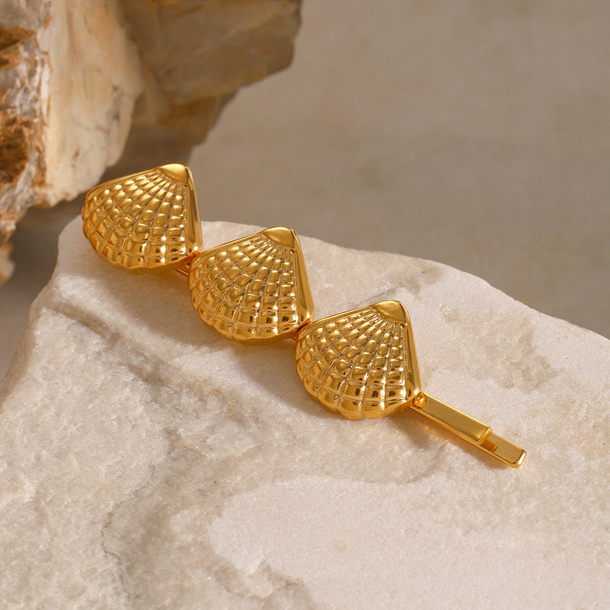 Golden Tide Seashell Hair Pin