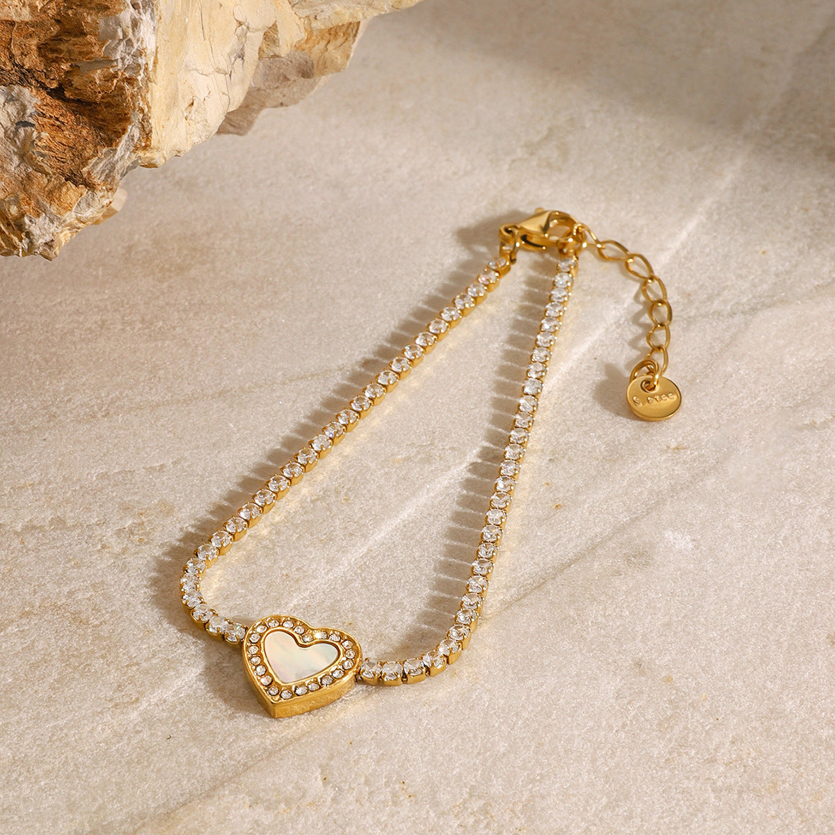 Regal Heart Tennis Bracelet