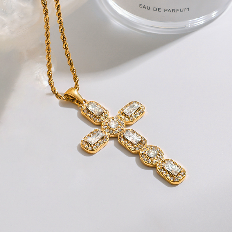 Divine Radiance Diamond Cross Pendant