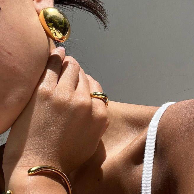Carrie Gold Bean Earrings